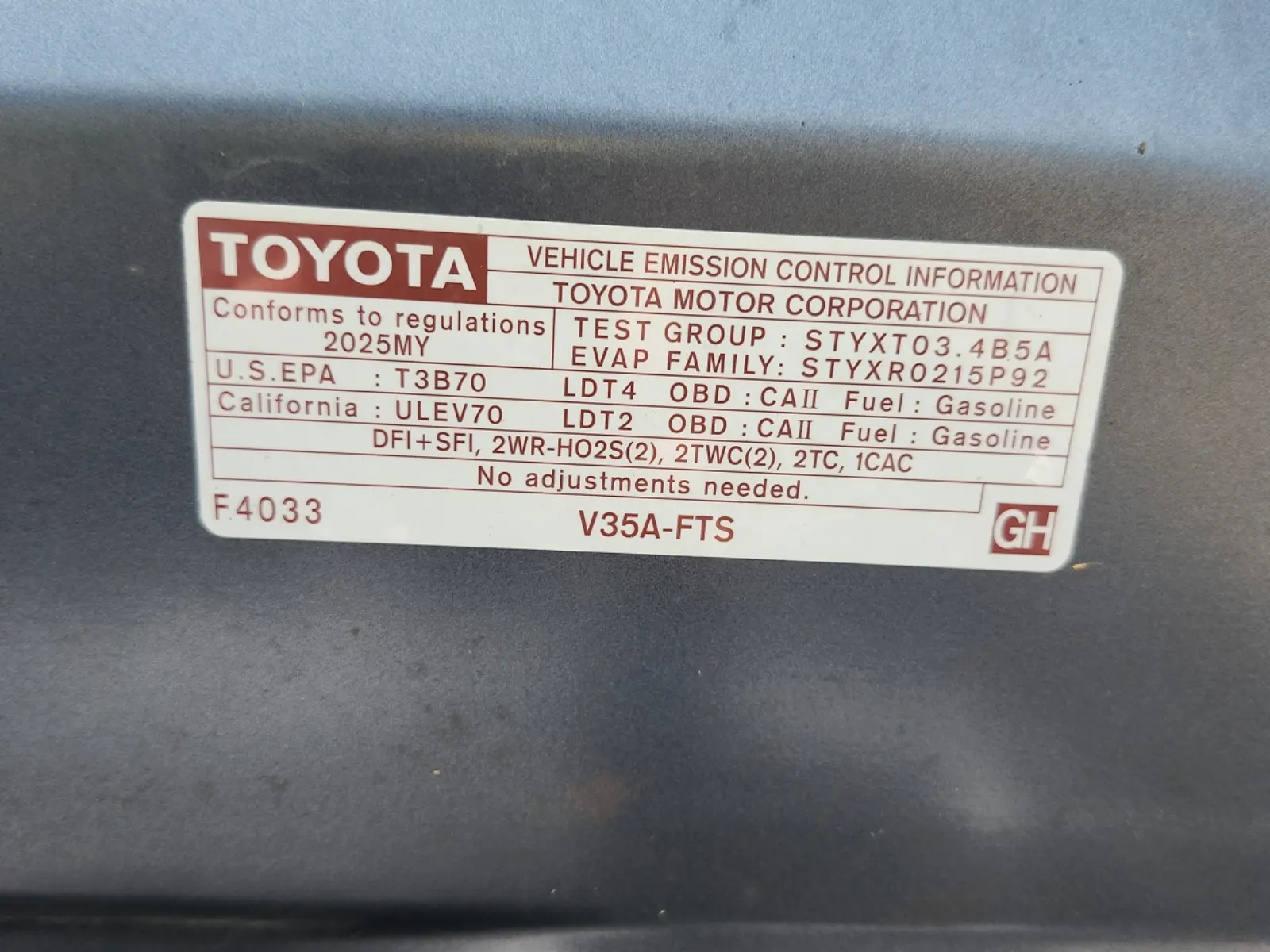 Emission Sticker Photo