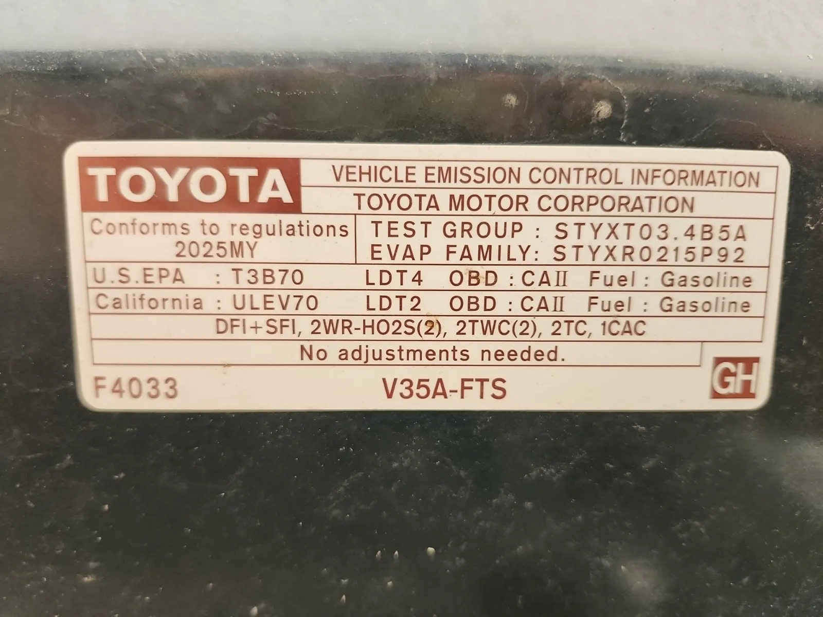 Emission Sticker Photo