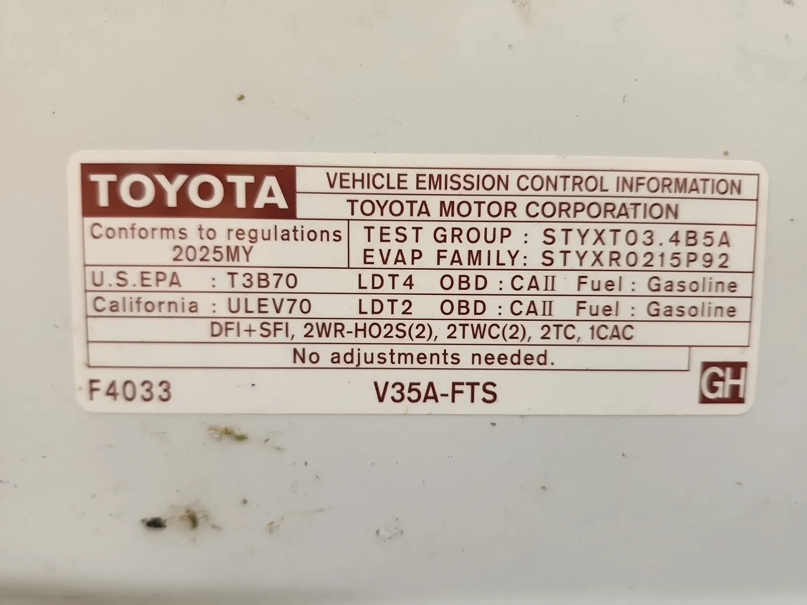 Emission Sticker Photo