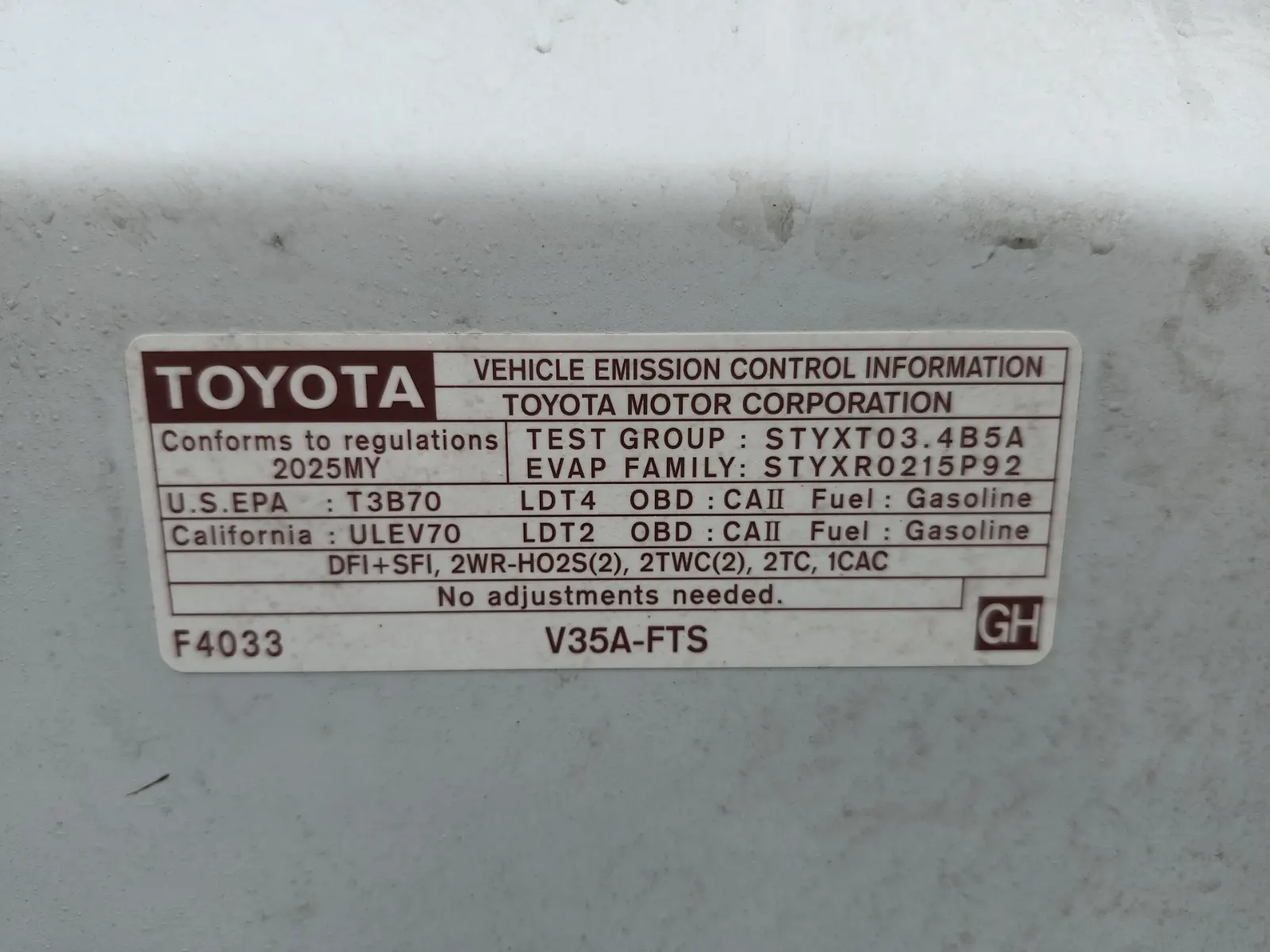 Emission Sticker Photo
