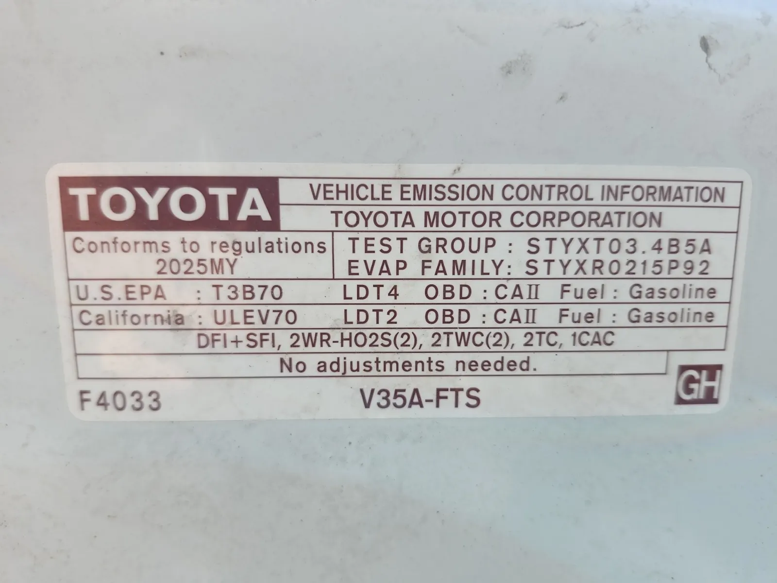 Emission Sticker Photo