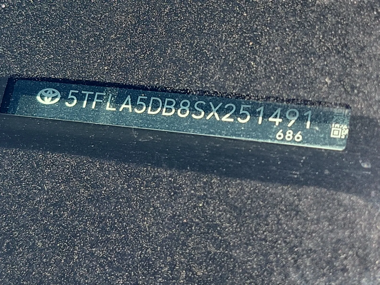 Dash VIN Plate Photo
