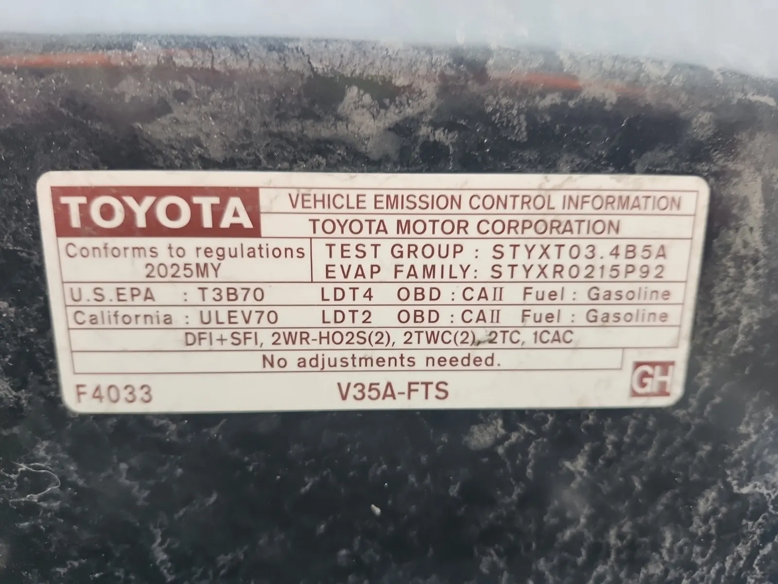 Emission Sticker Photo