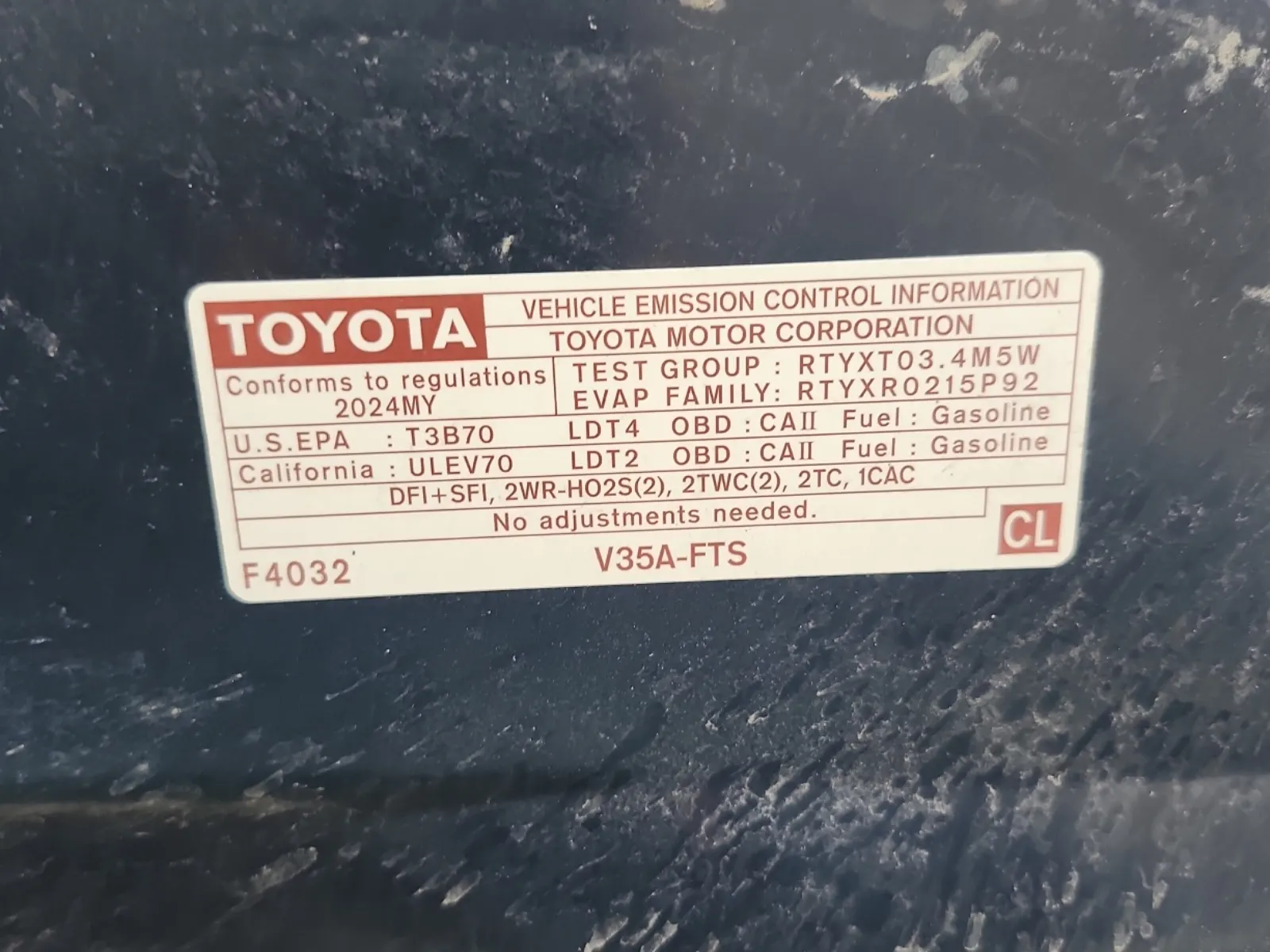 Emission Sticker Photo