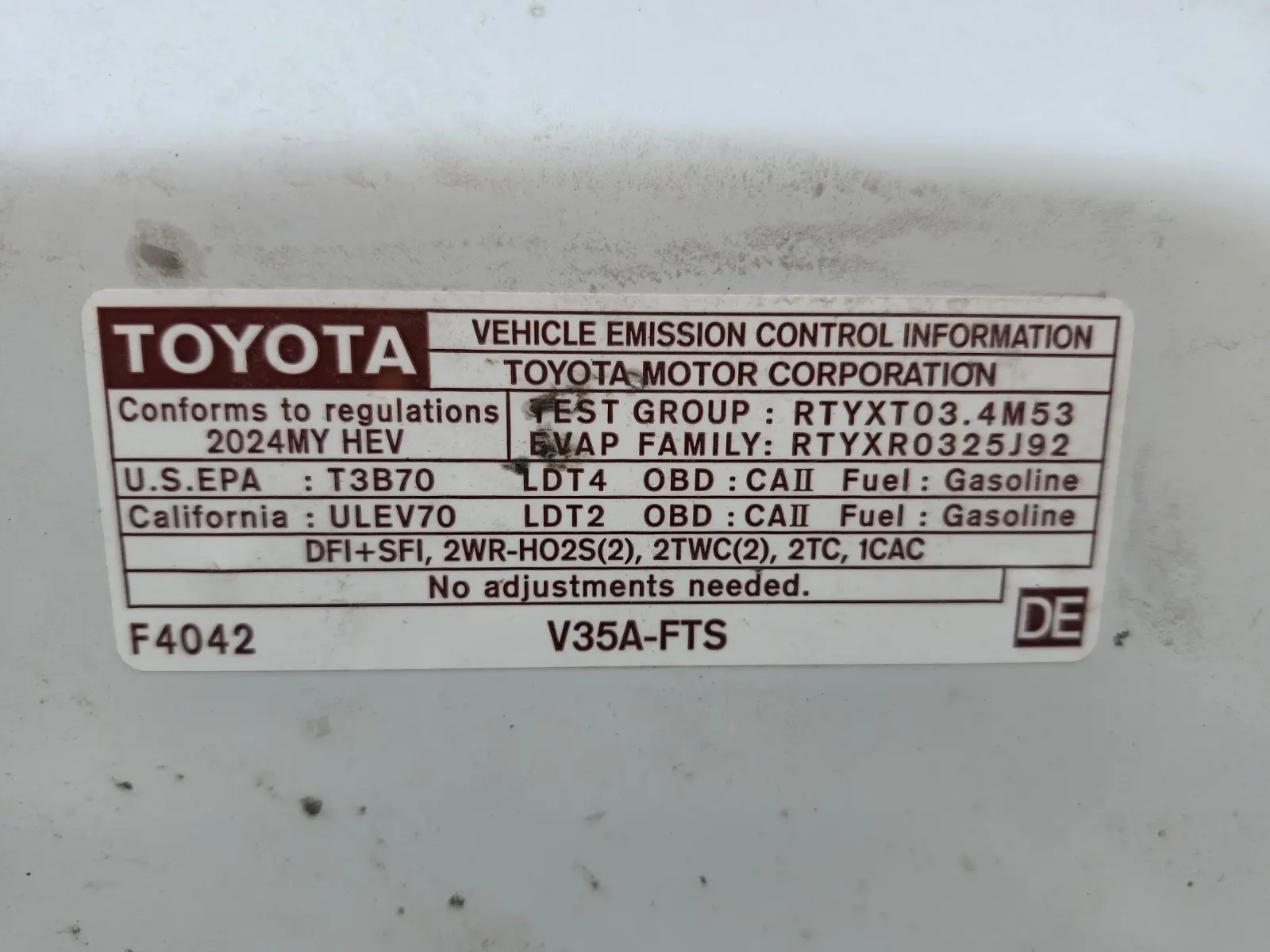 Emission Sticker Photo
