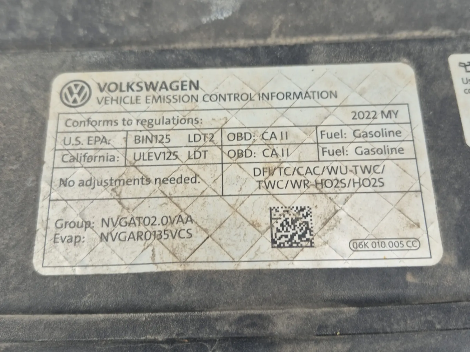 Emission Sticker Photo