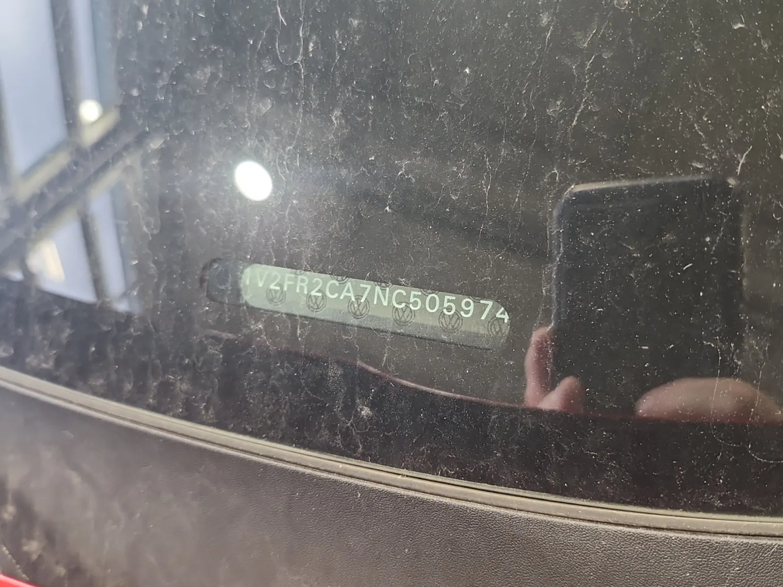 Dash VIN Plate Photo