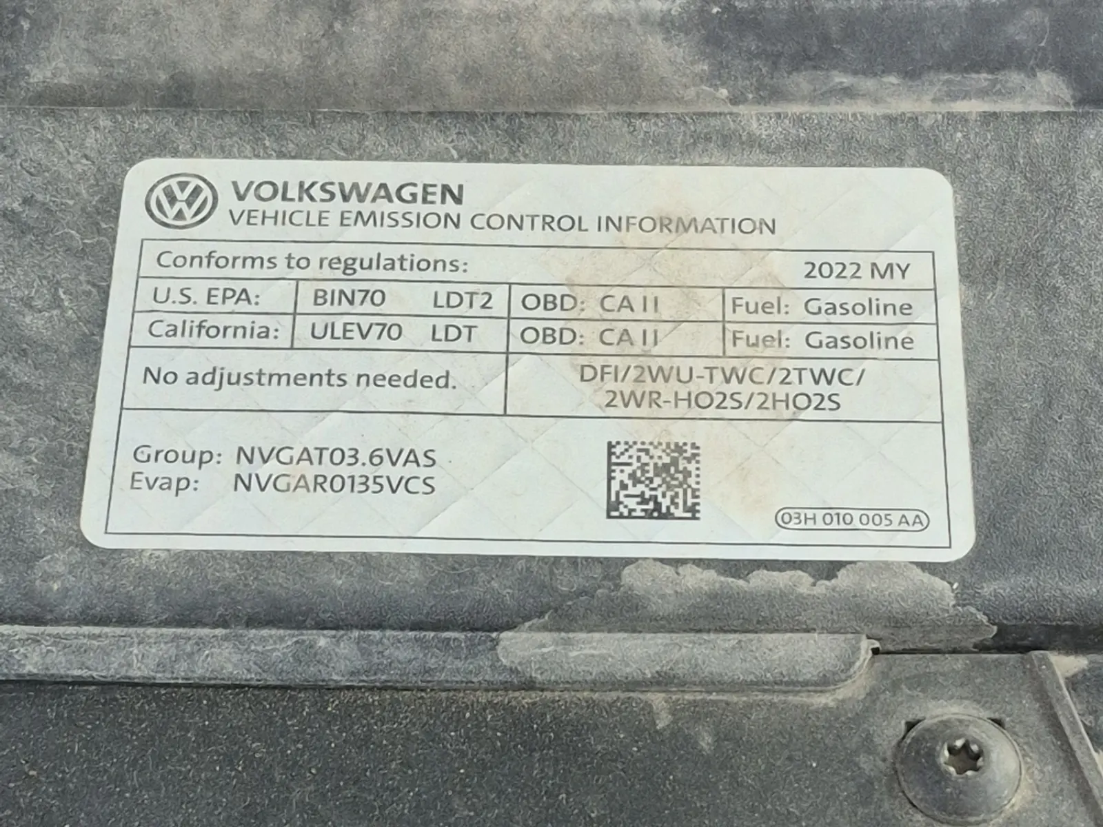 Emission Sticker Photo