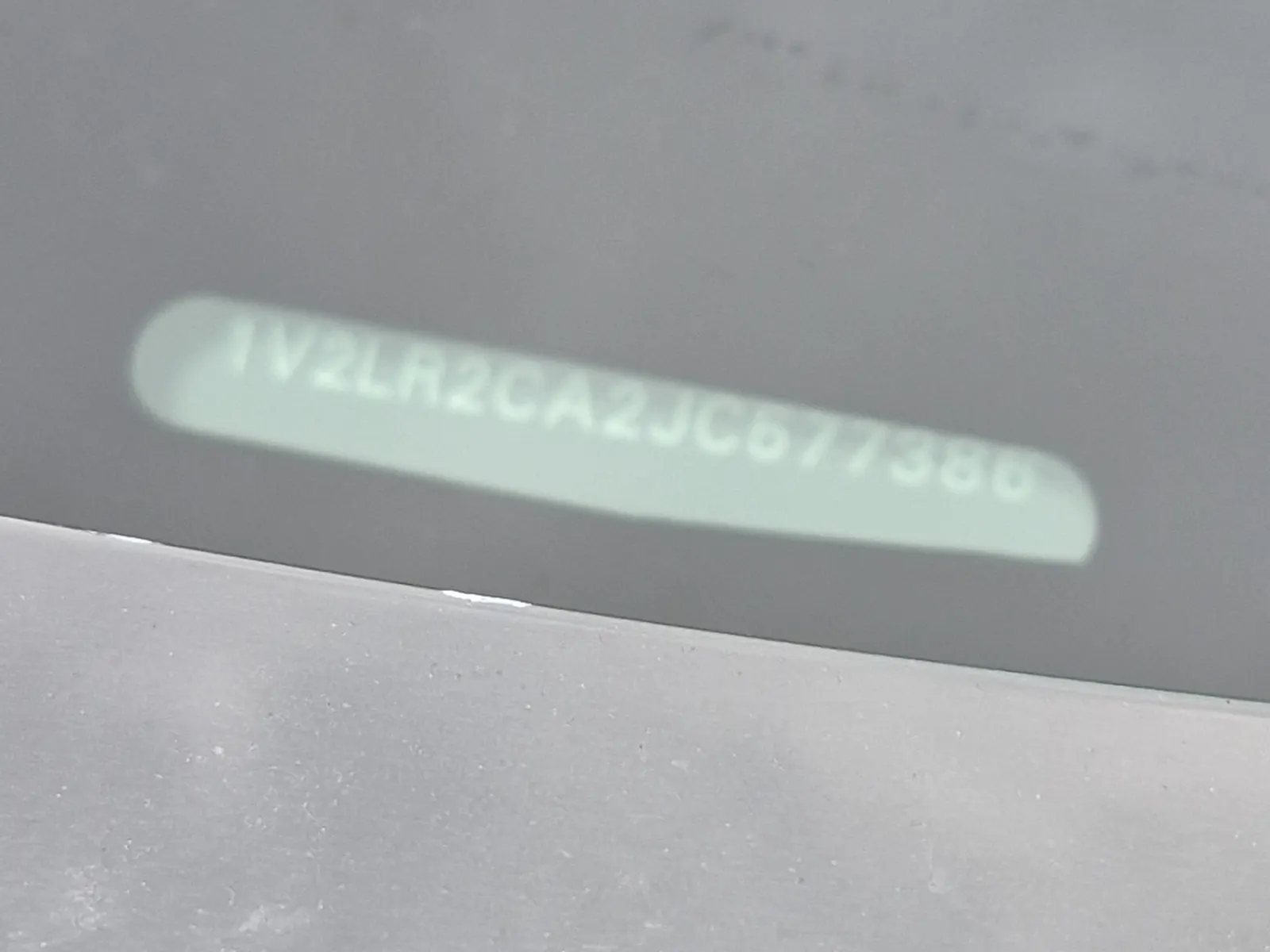 Dash VIN Plate Photo