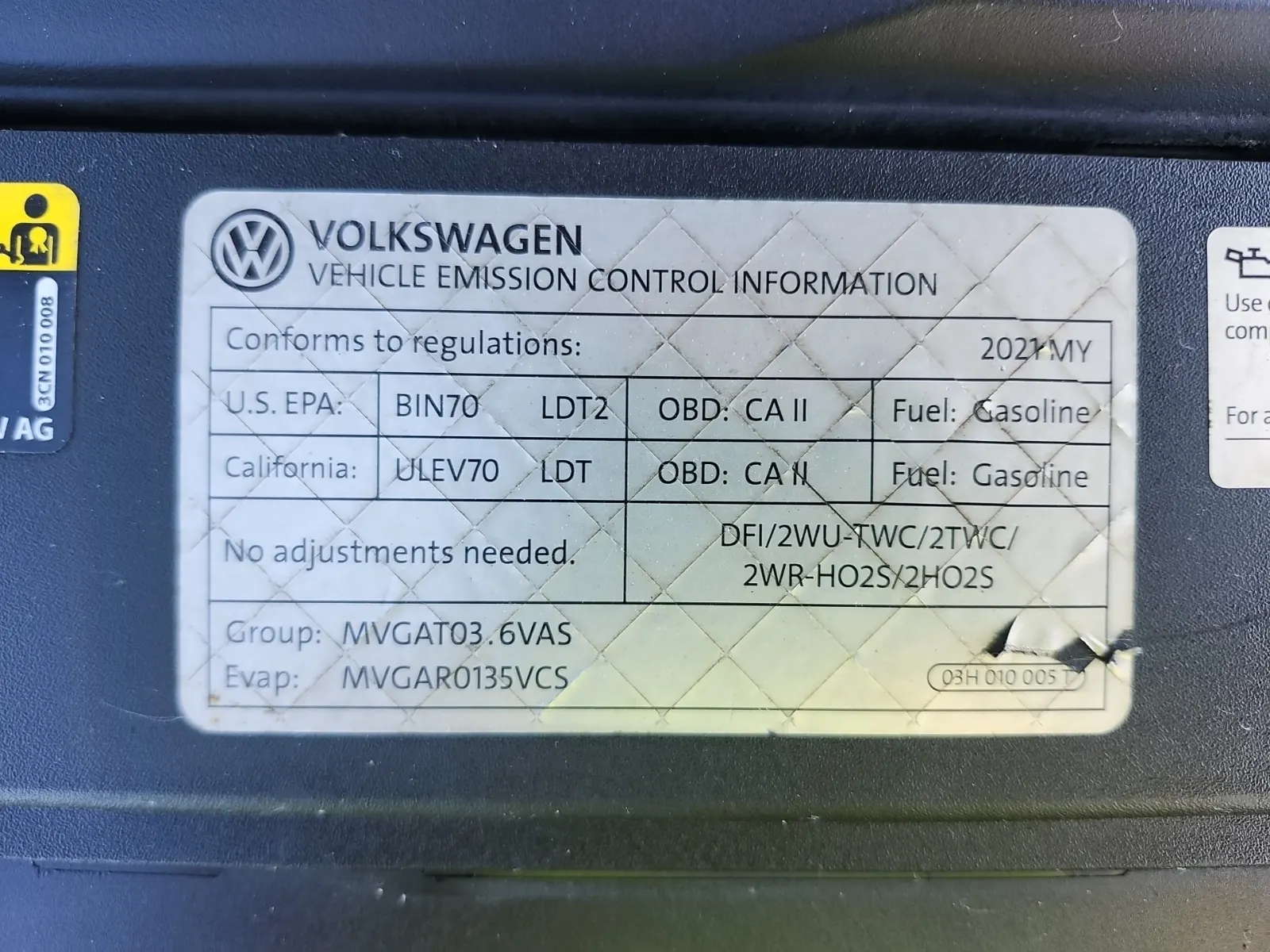 Emission Sticker Photo