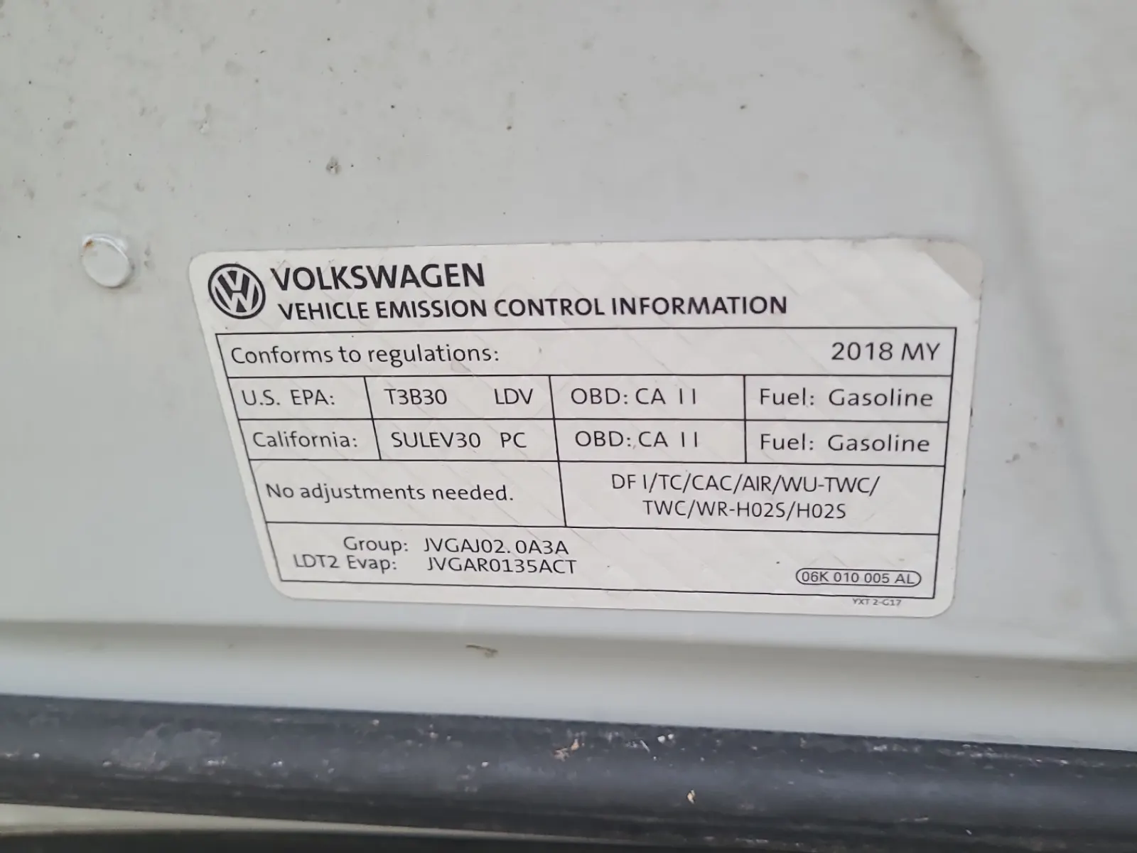 Emission Sticker Photo