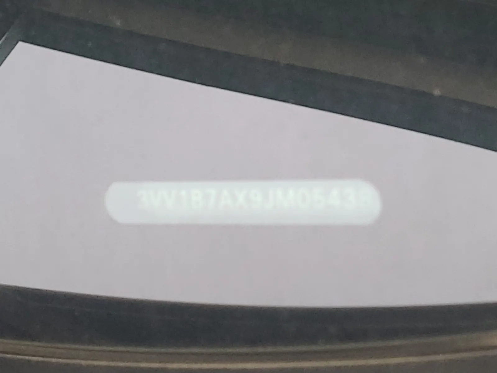 Dash VIN Plate Photo