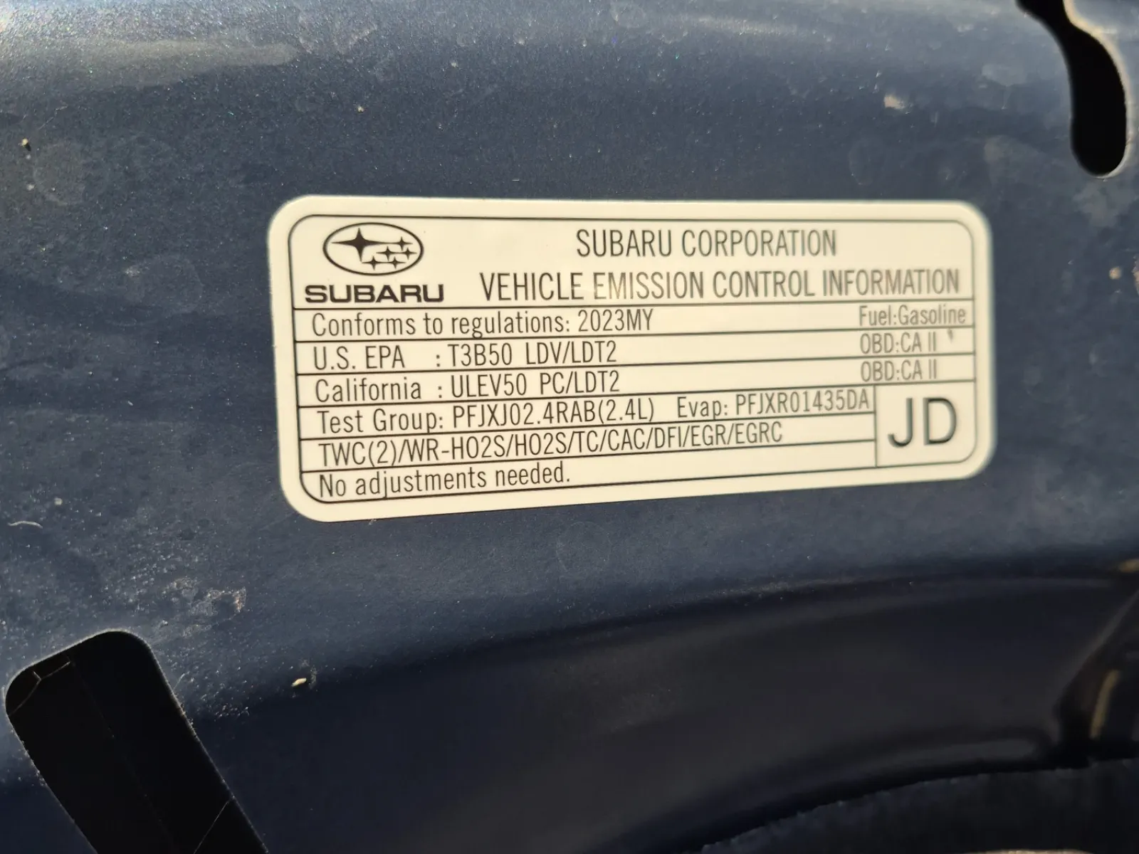 Emission Sticker Photo