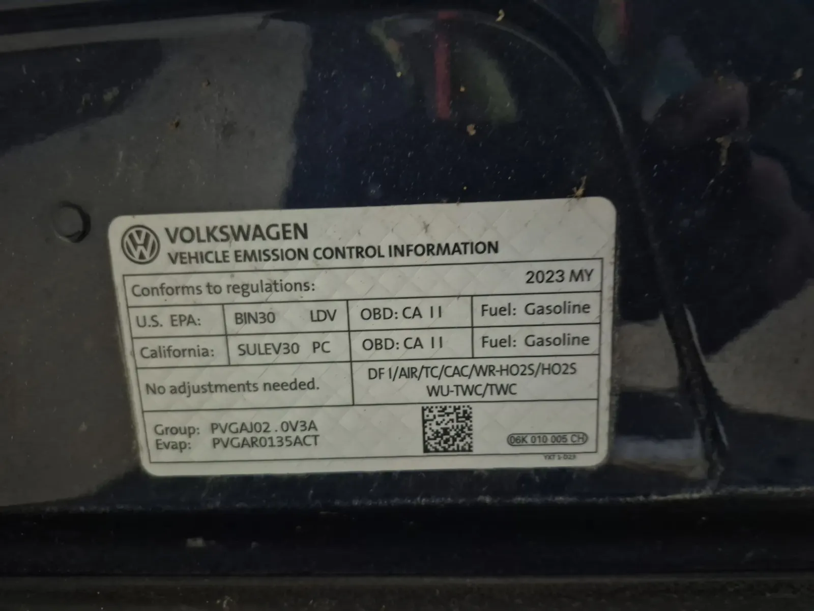 Emission Sticker Photo