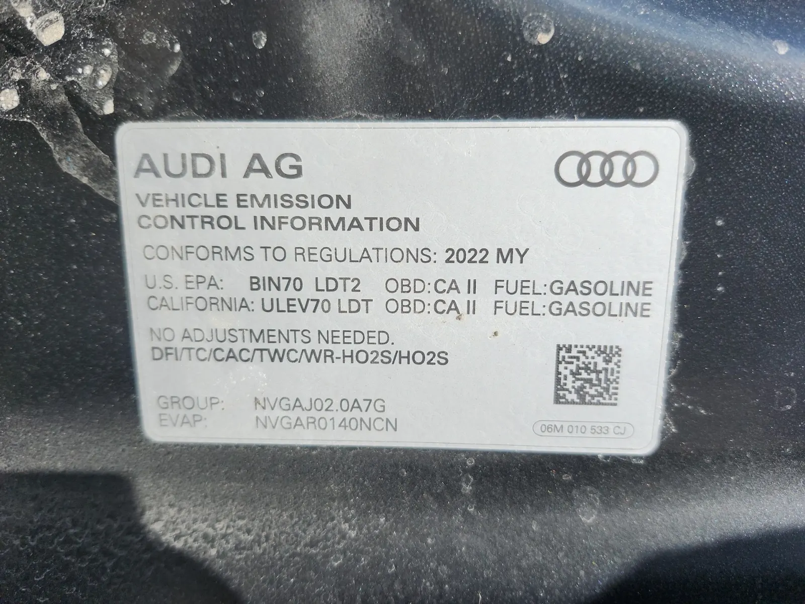 Emission Sticker Photo