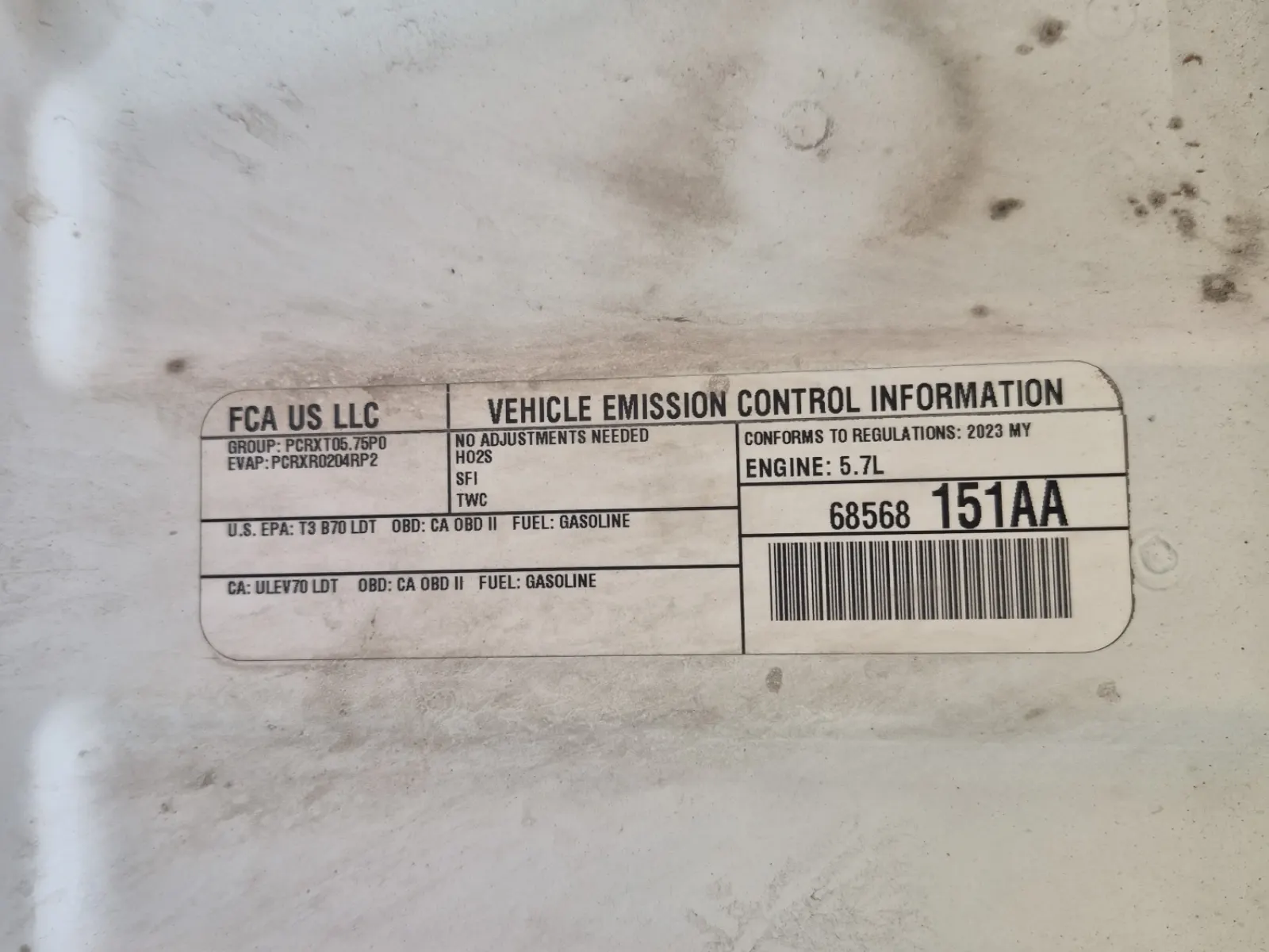 Emission Sticker Photo