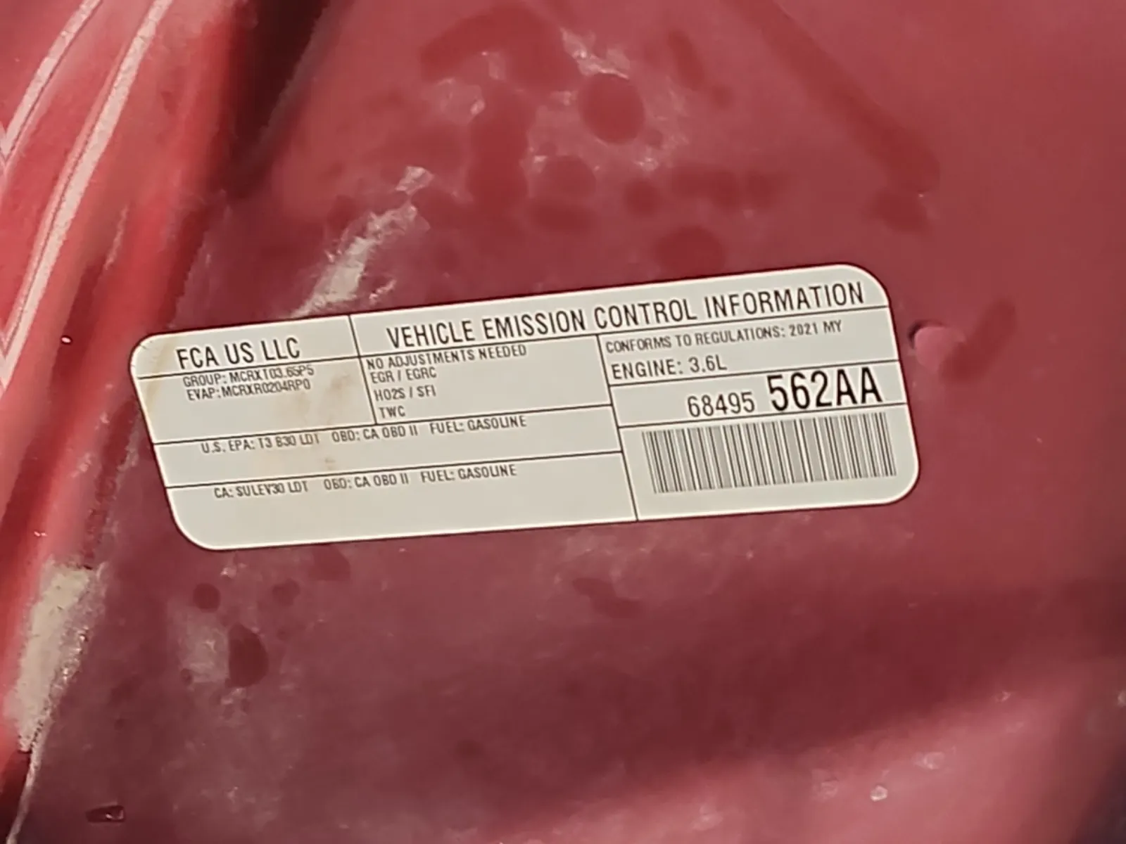 Emission Sticker Photo