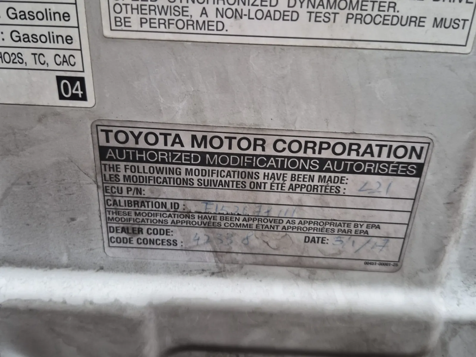 Emission Sticker Photo