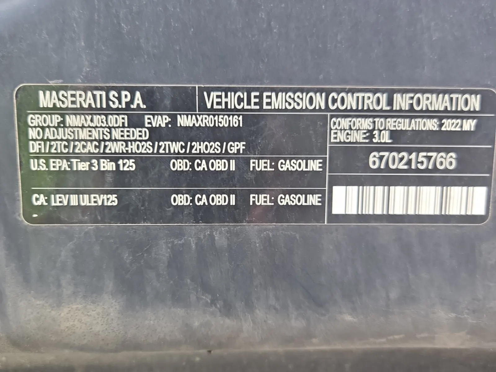 Emission Sticker Photo
