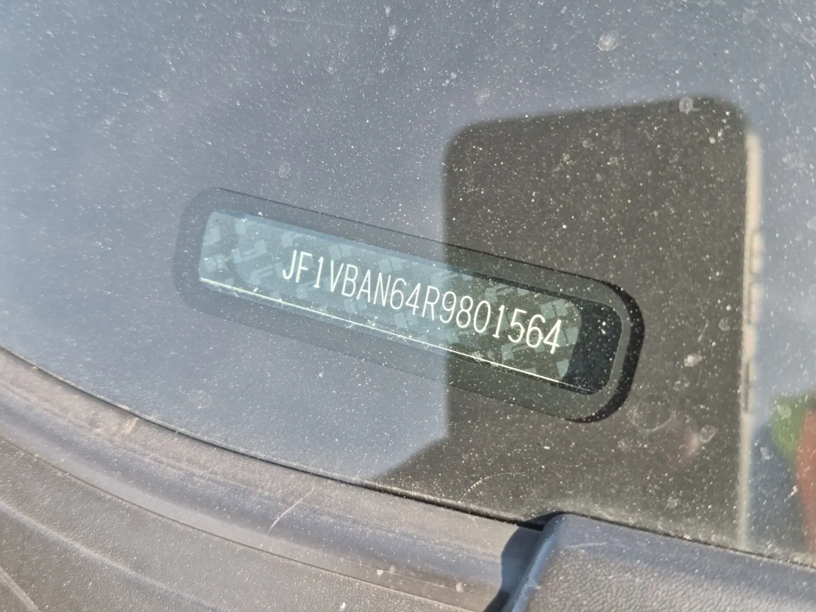 Dash VIN Plate Photo
