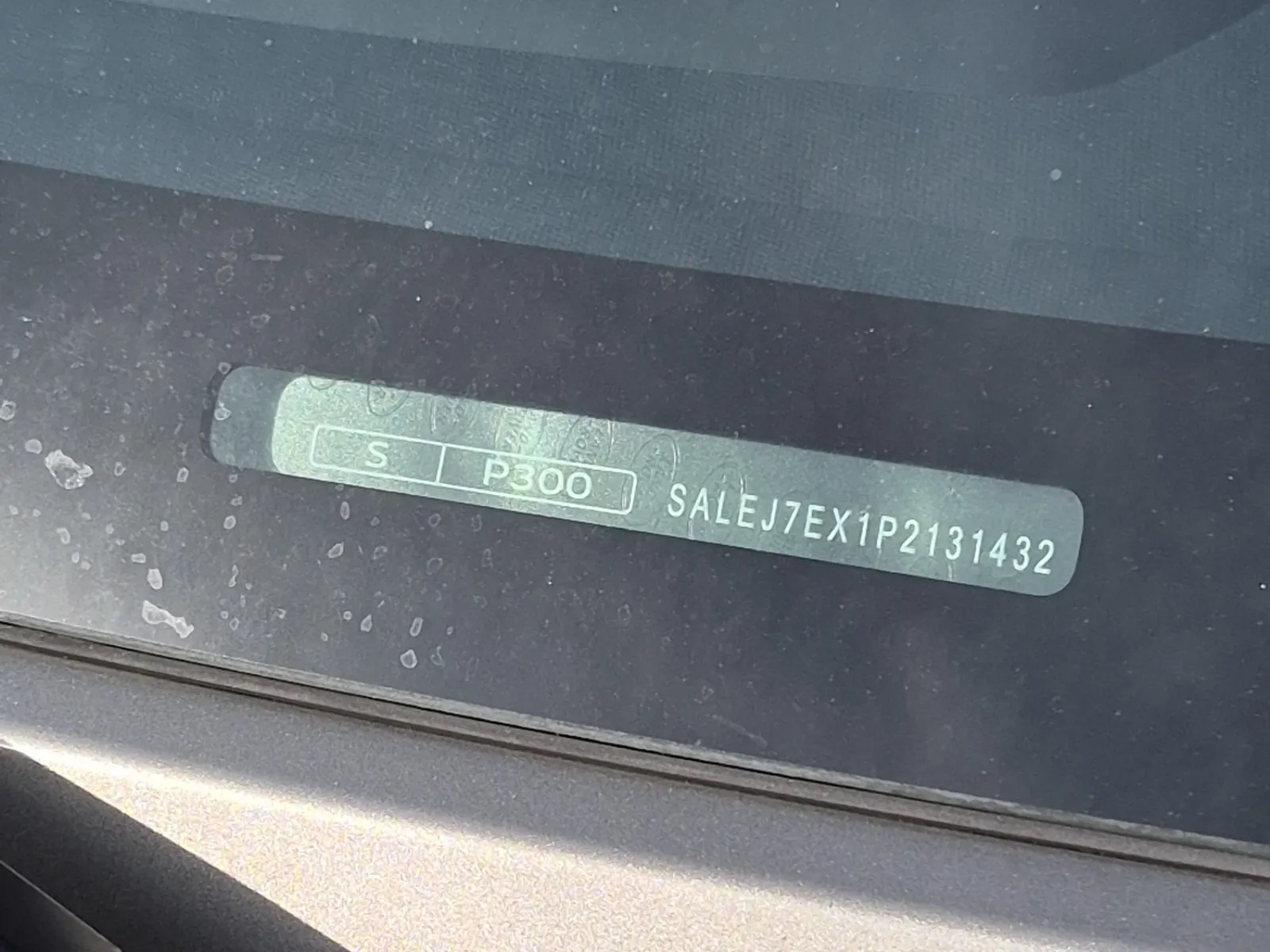 Dash VIN Plate Photo