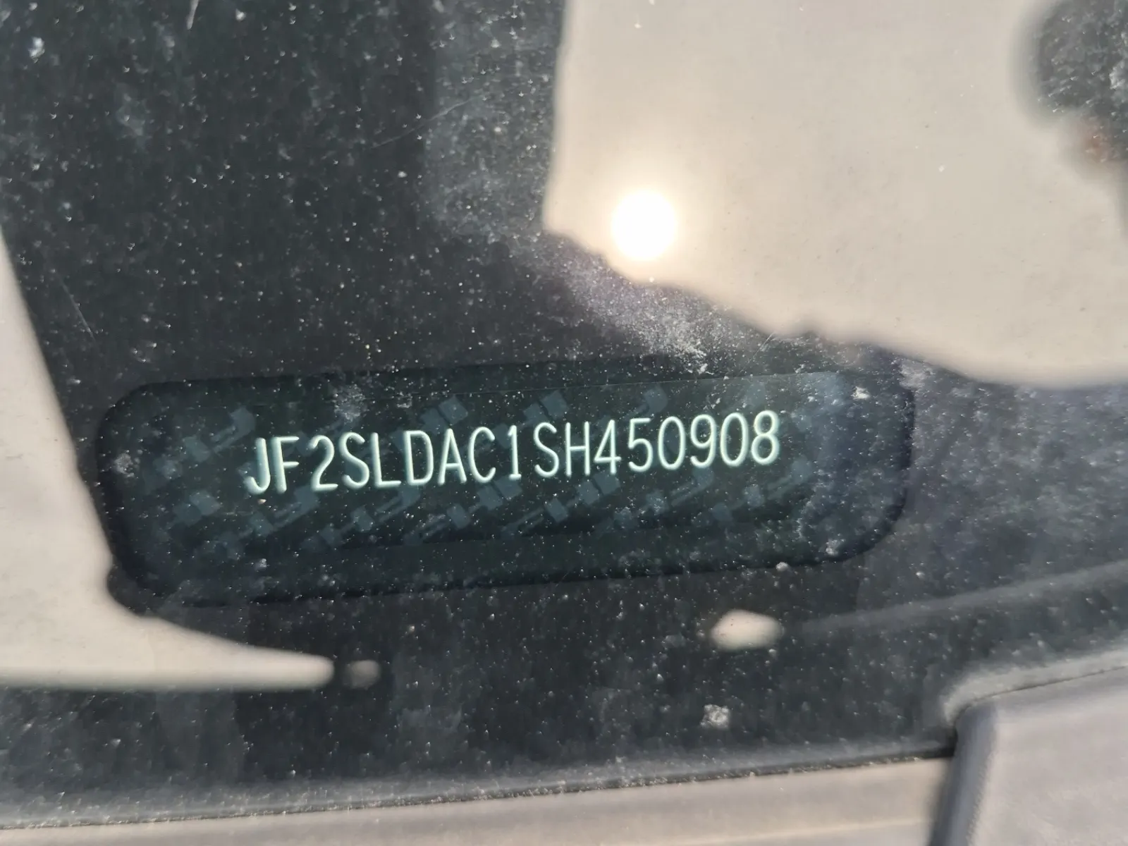 Dash VIN Plate Photo