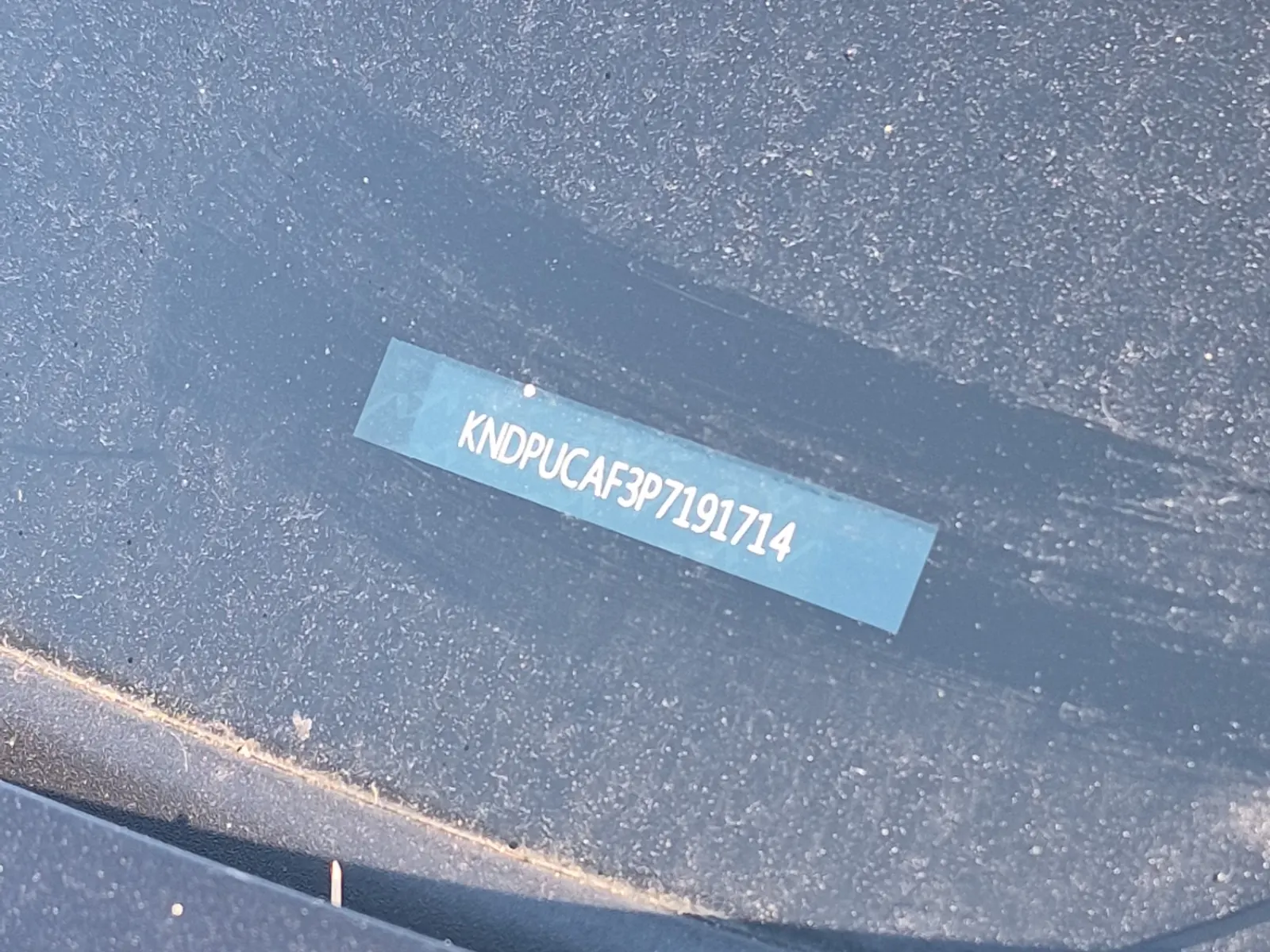 Dash VIN Plate Photo