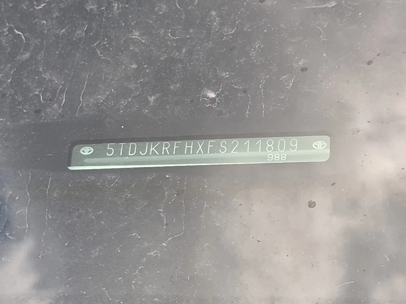 Dash VIN Plate Photo