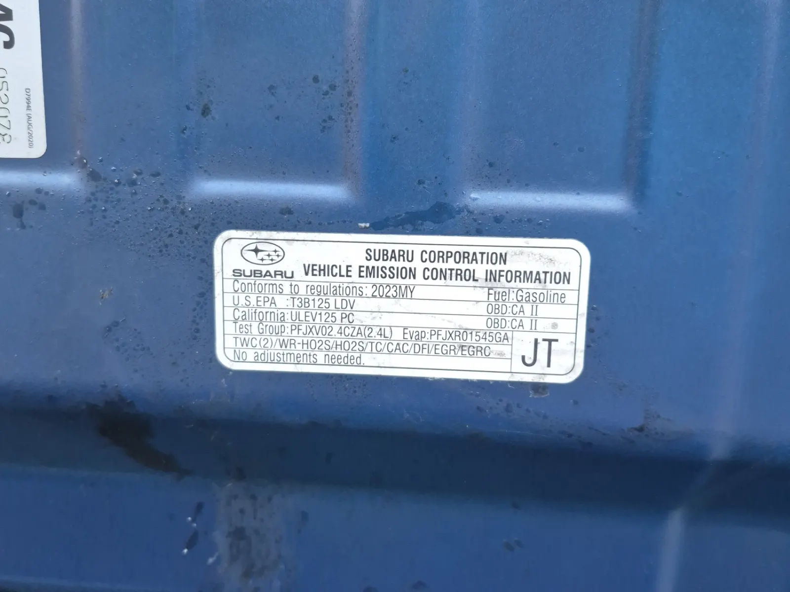 Emission Sticker Photo