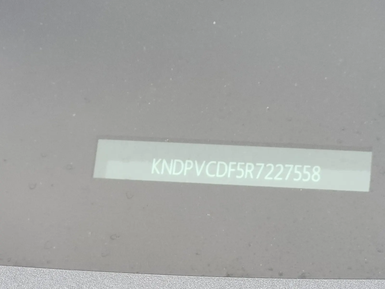 Dash VIN Plate Photo