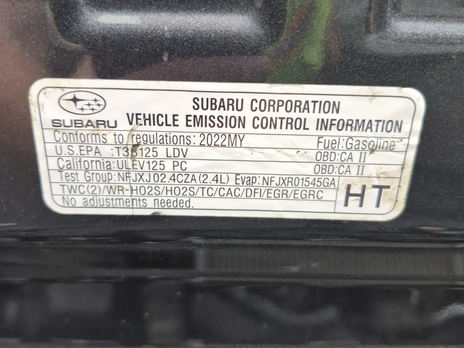 Emission Sticker Photo