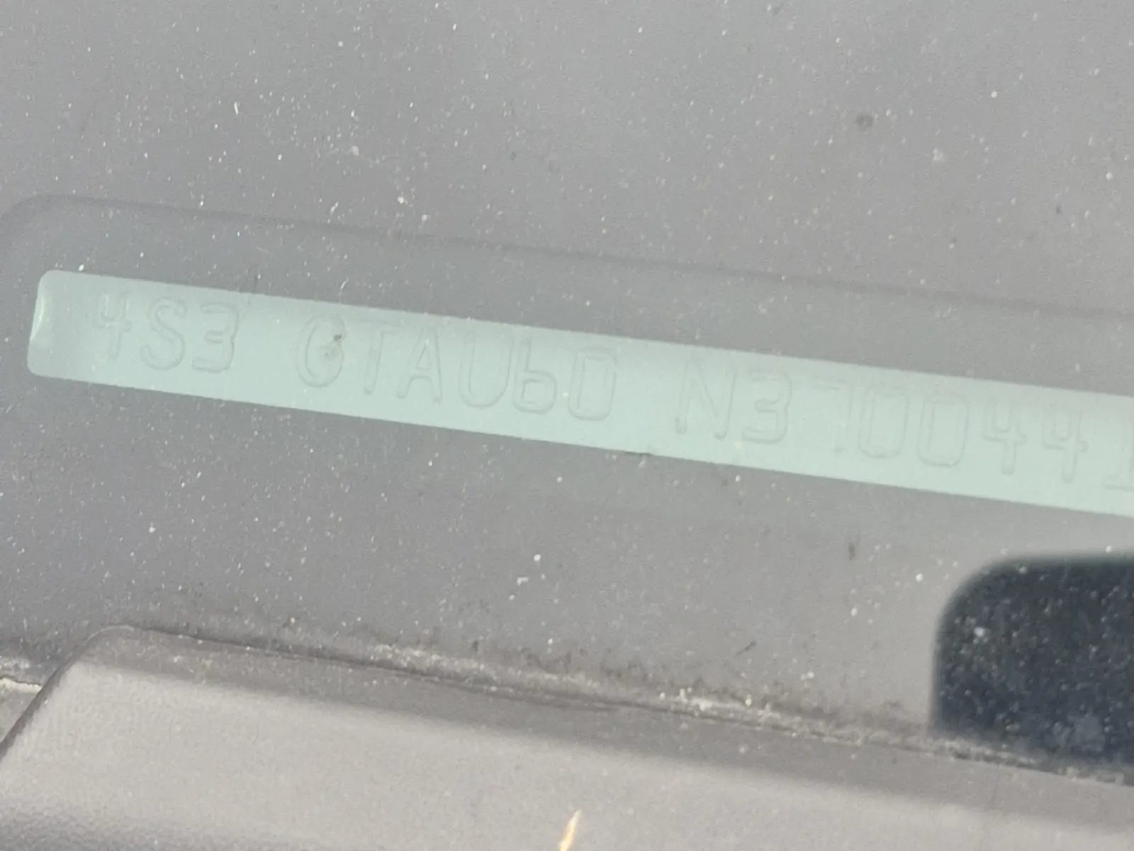 Dash VIN Plate Photo