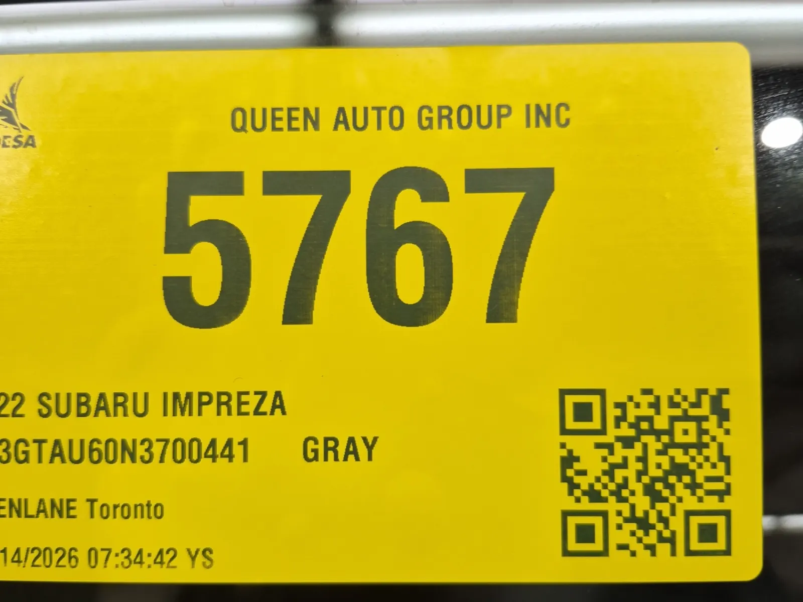 Inventory Label Photo