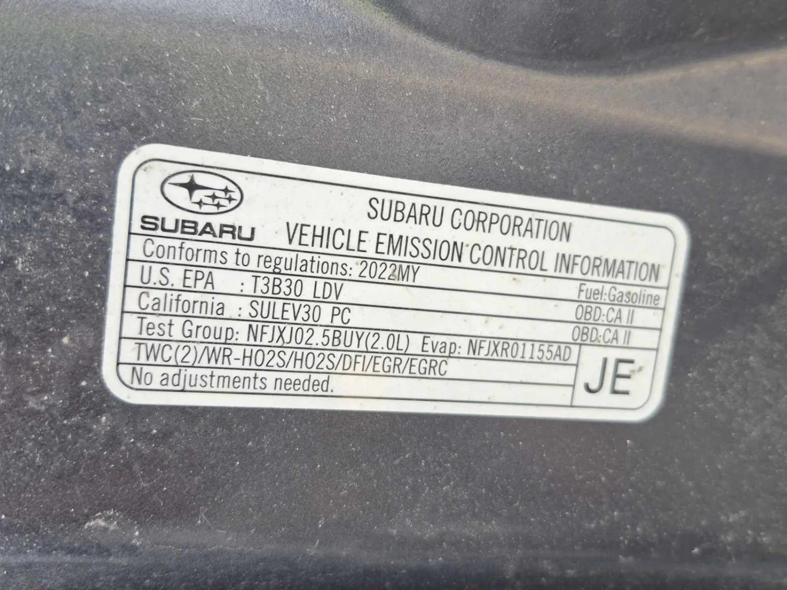 Emission Sticker Photo
