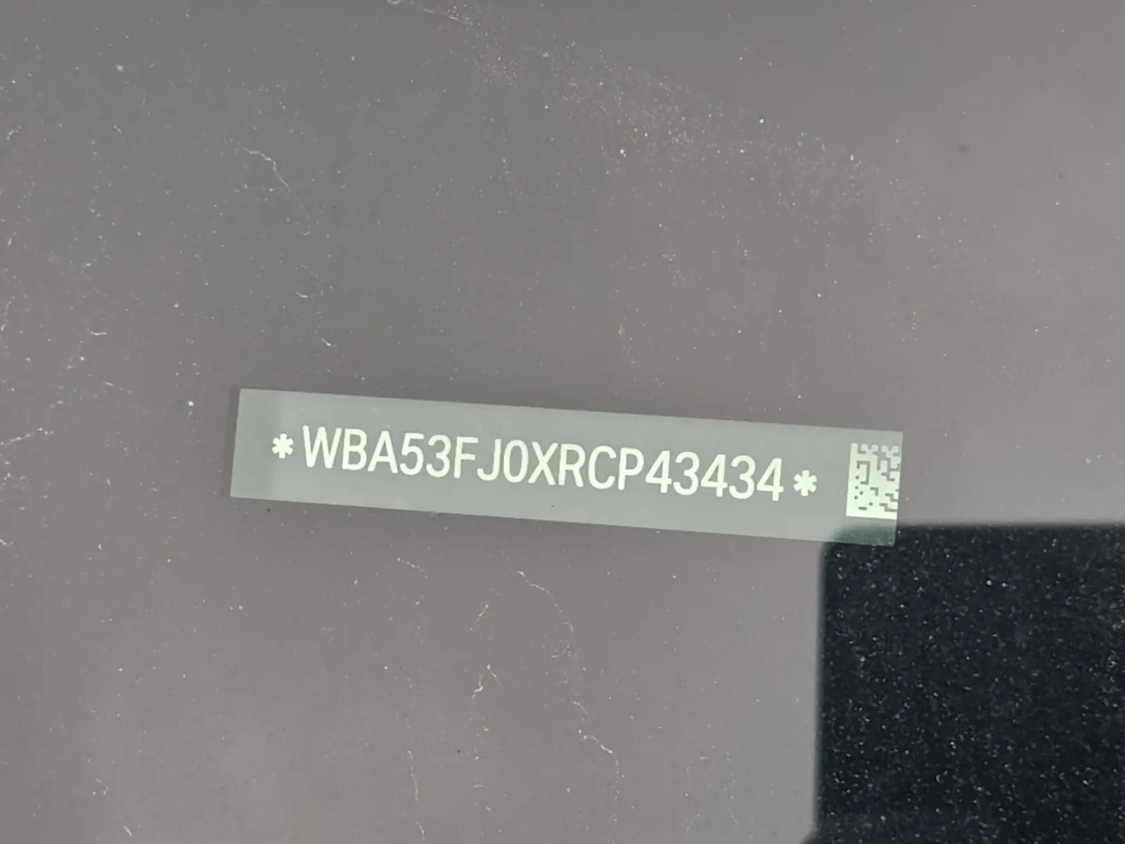 Dash VIN Plate Photo