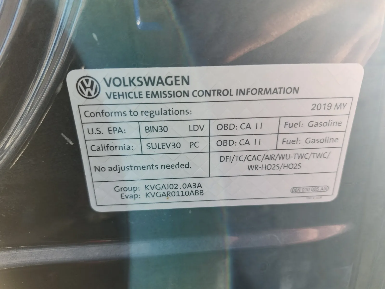 Emission Sticker Photo