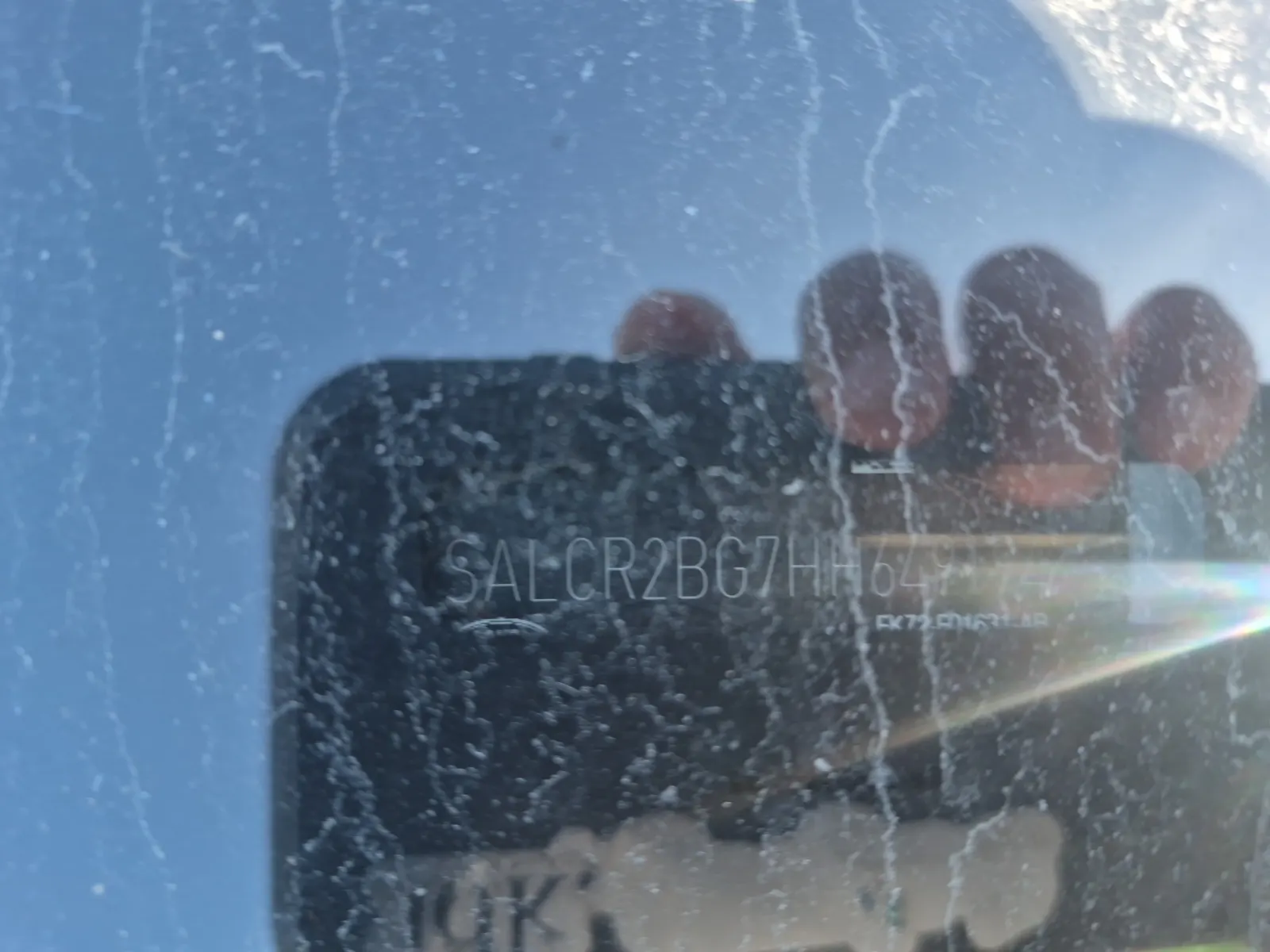 Dash VIN Plate Photo