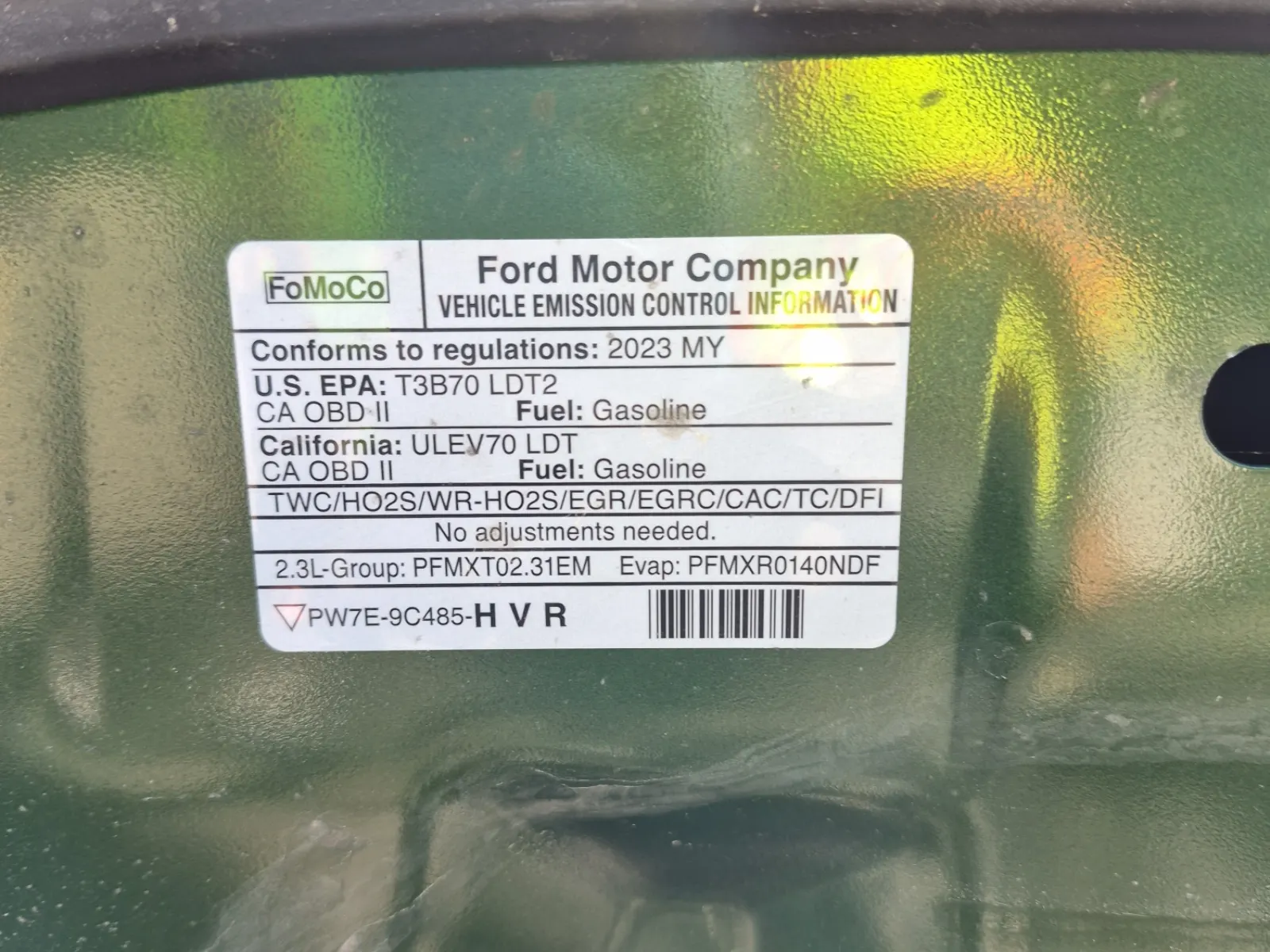 Emission Sticker Photo