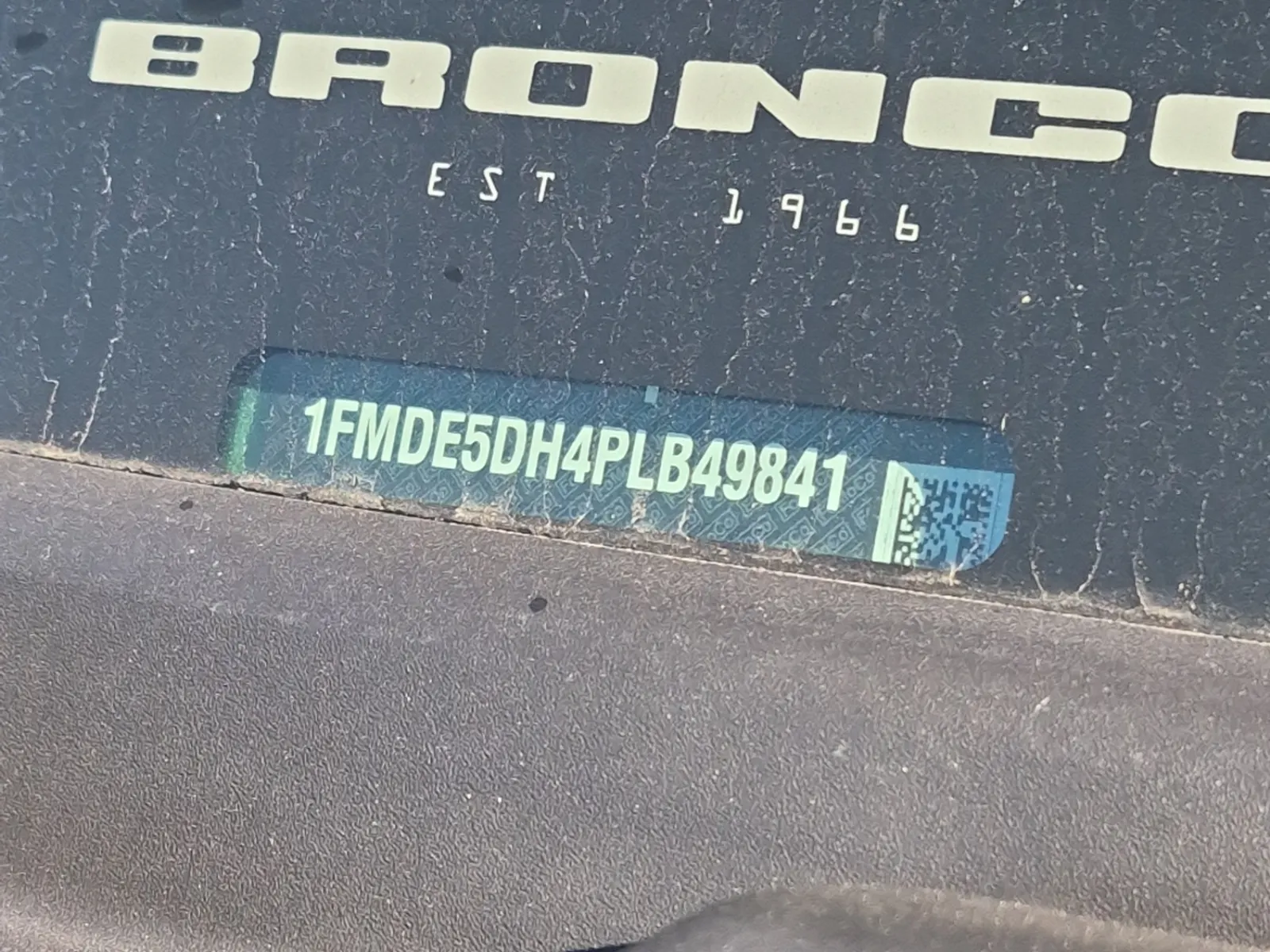 Dash VIN Plate Photo