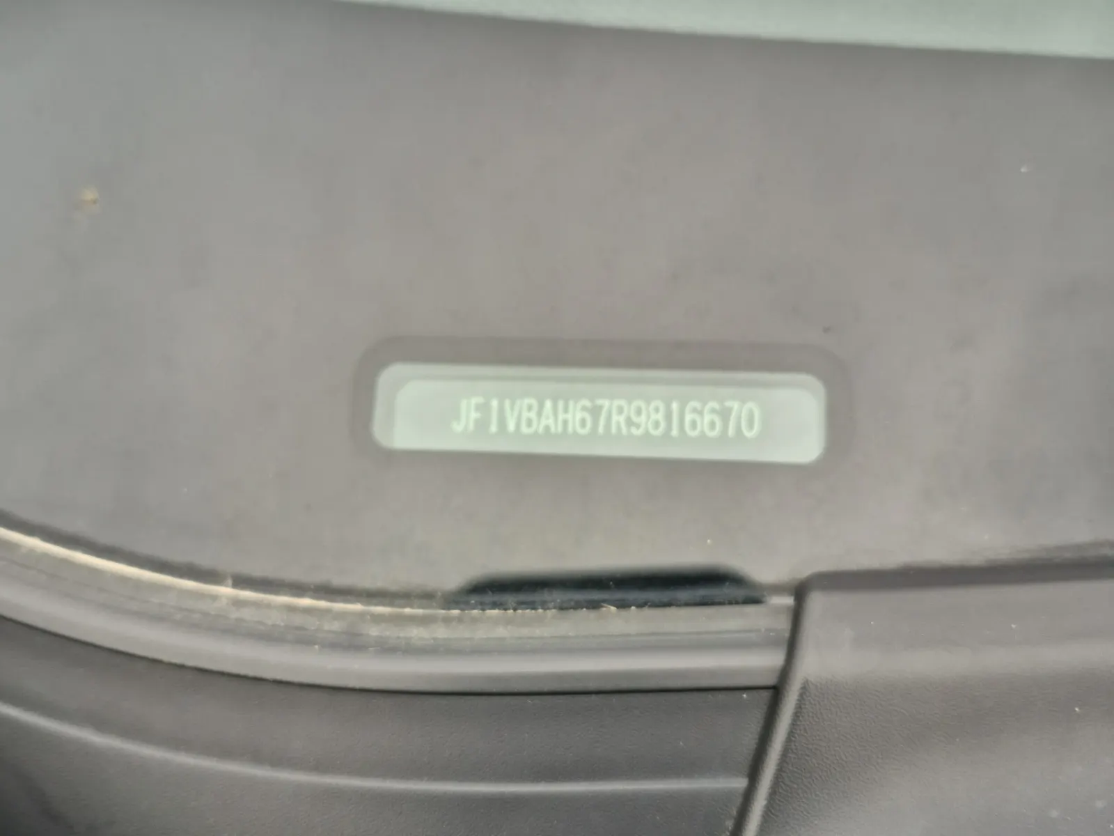 Dash VIN Plate Photo