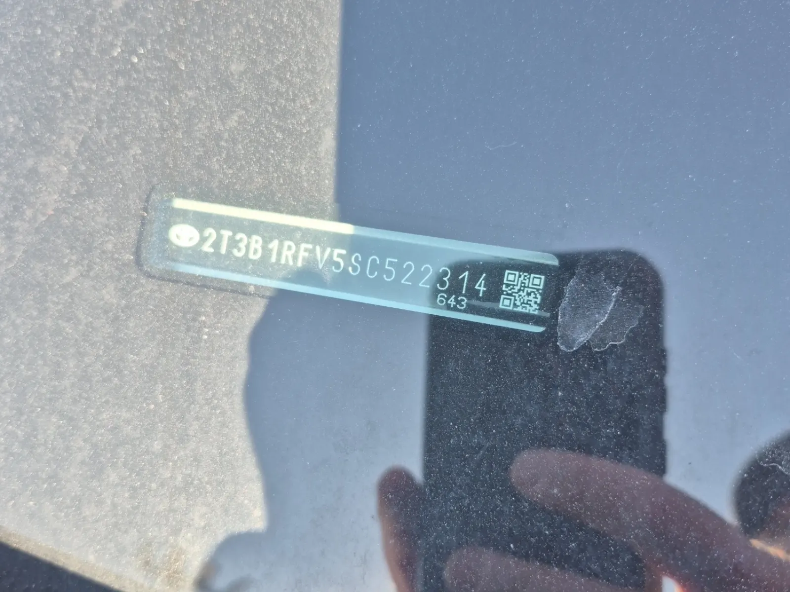 Dash VIN Plate Photo