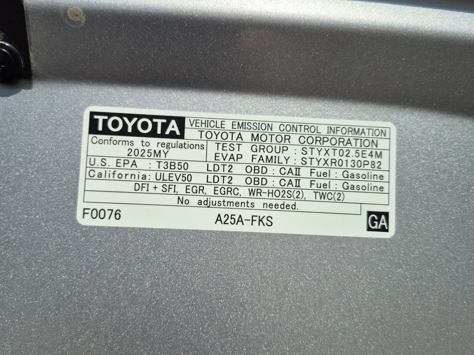 Emission Sticker Photo