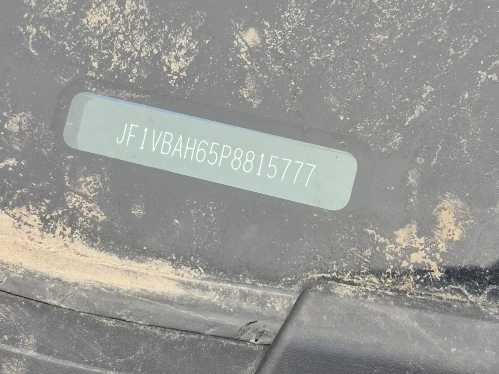 Dash VIN Plate Photo