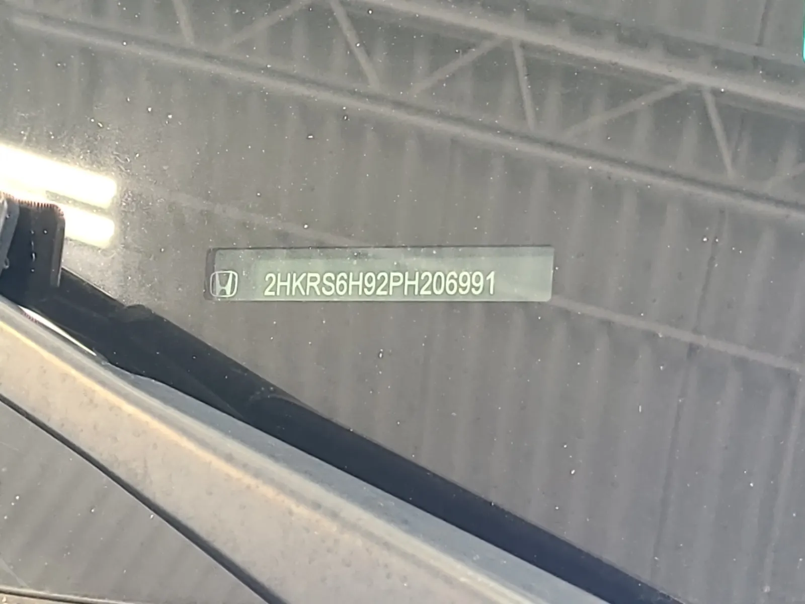 Dash VIN Plate Photo