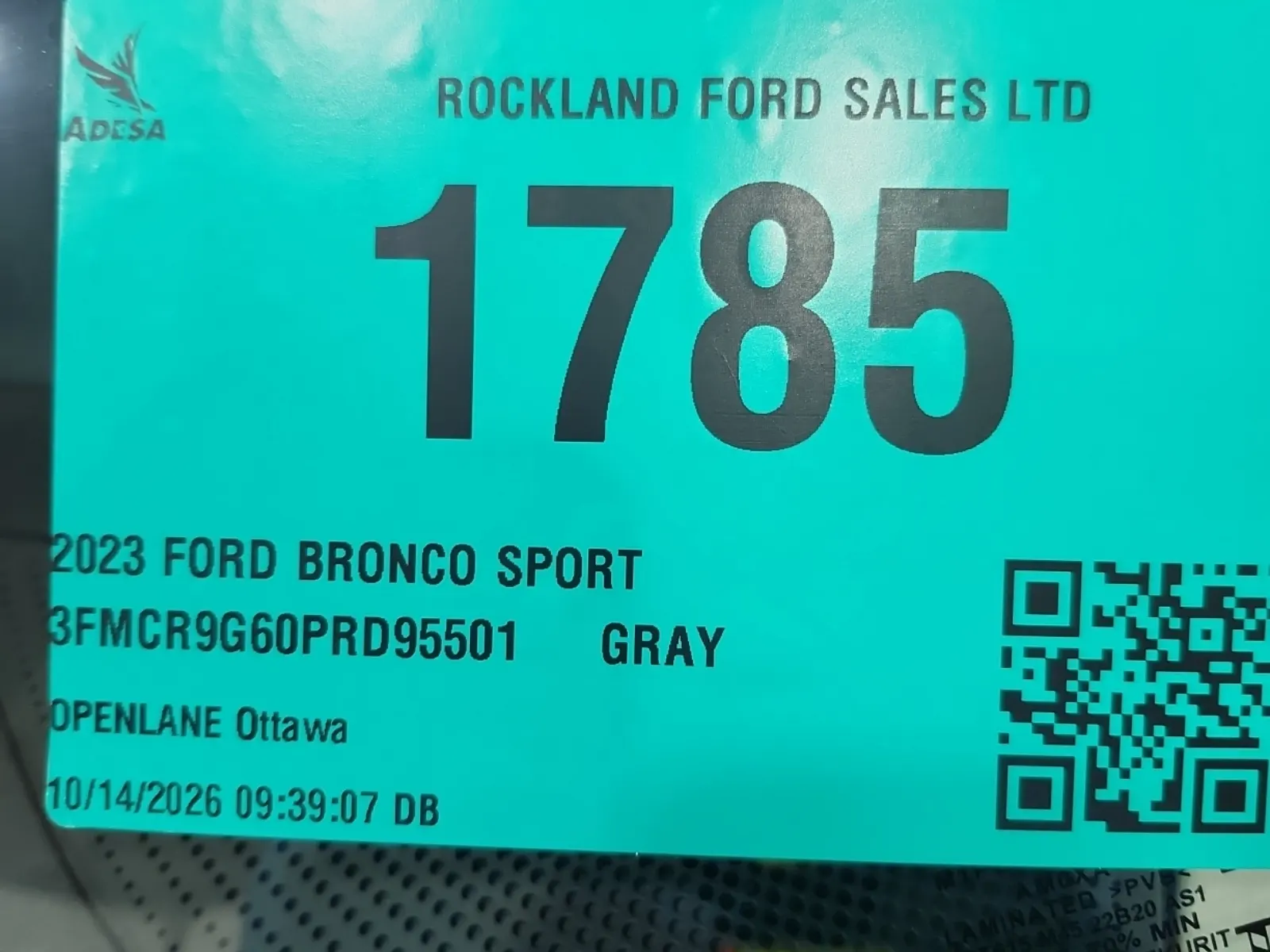 Inventory Label Photo