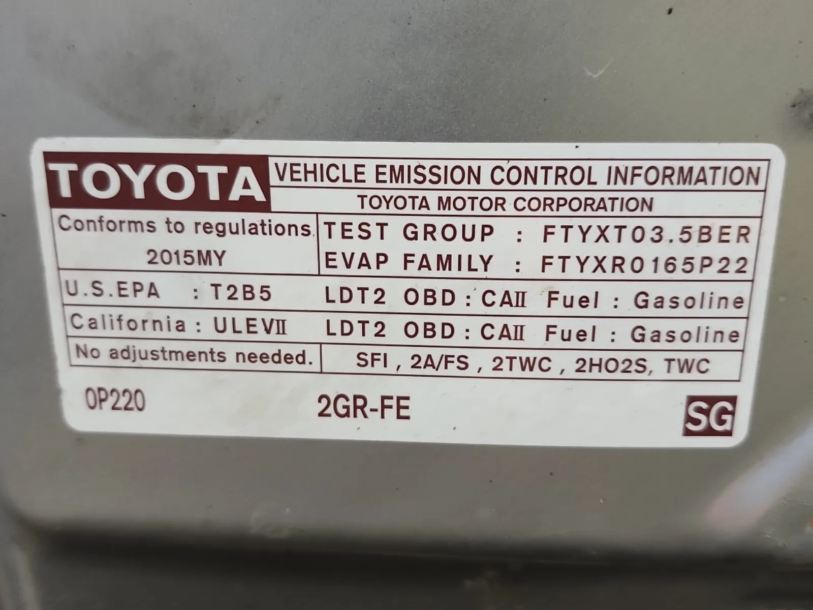 Emission Sticker Photo