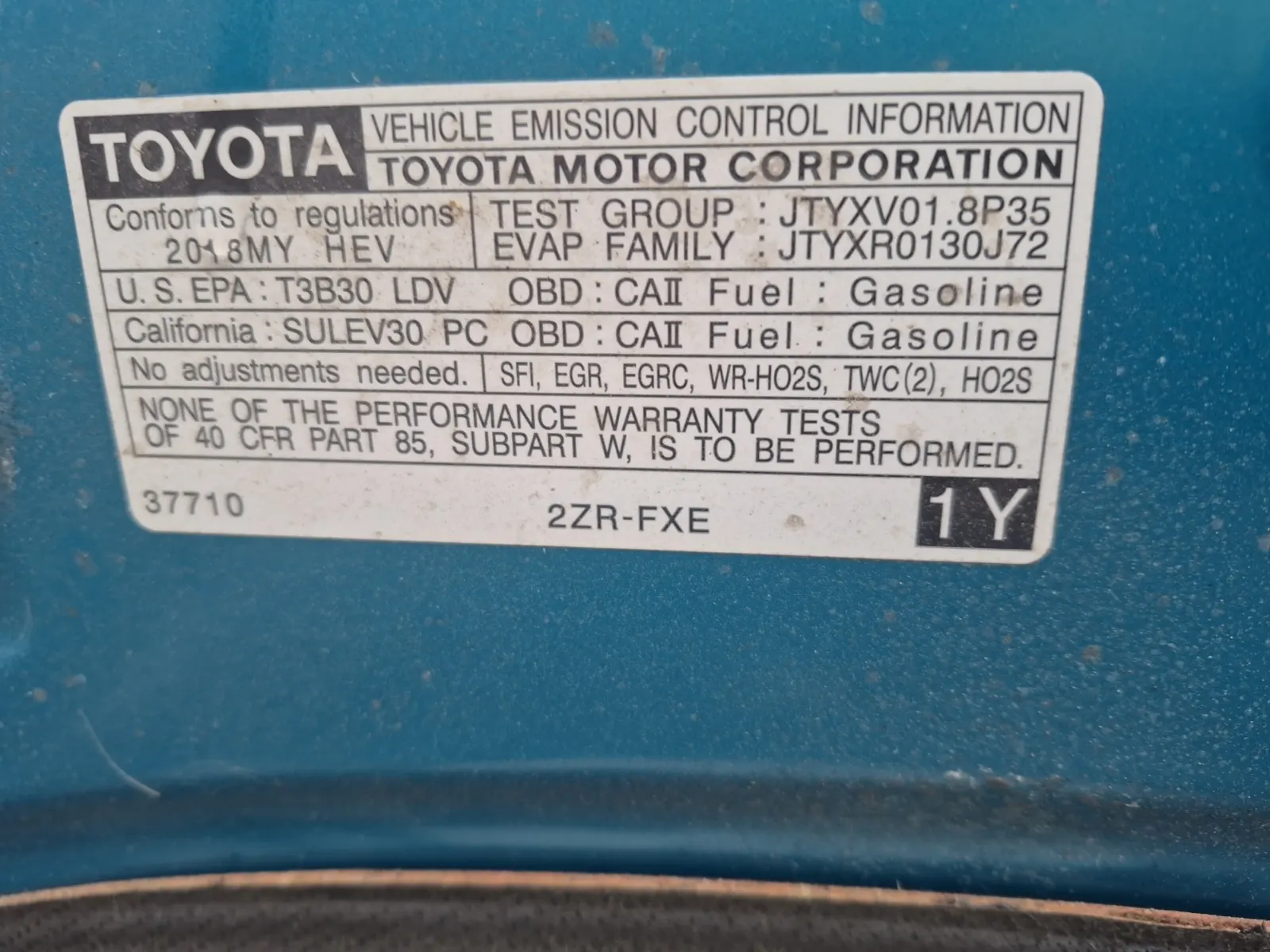 Emission Sticker Photo