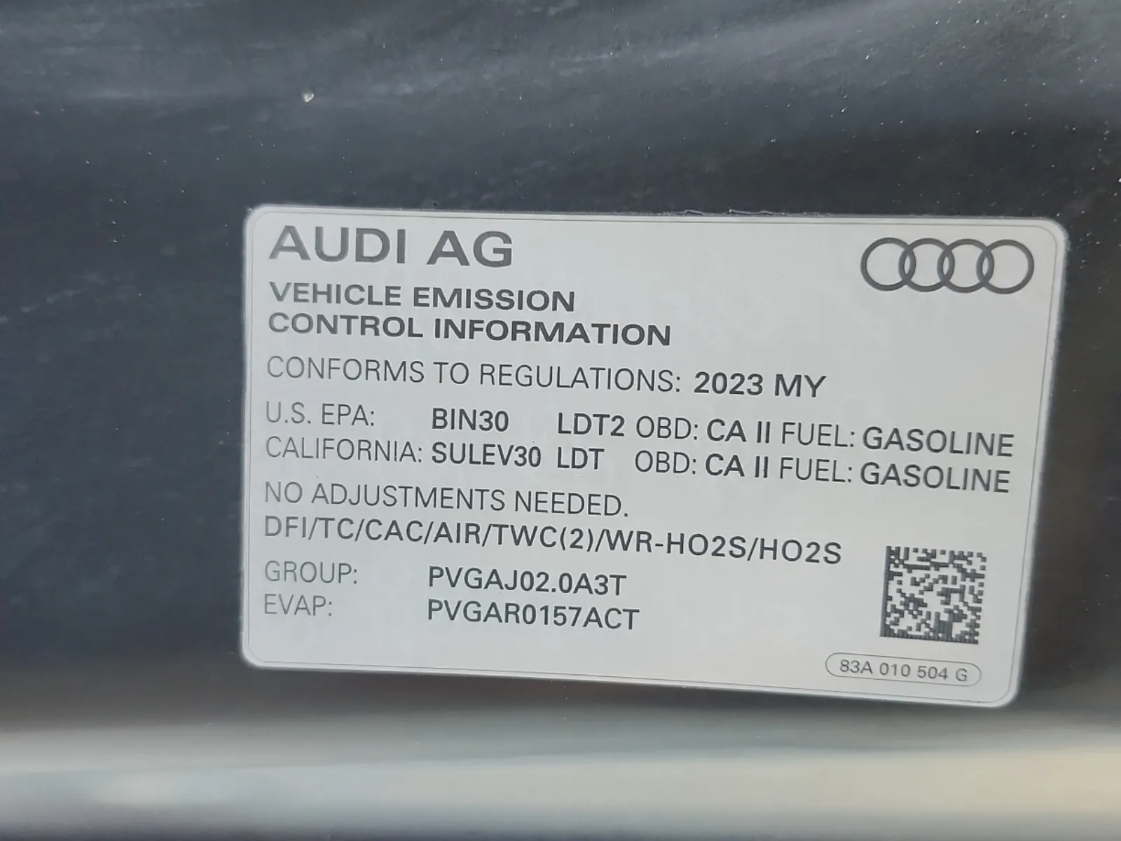 Emission Sticker Photo