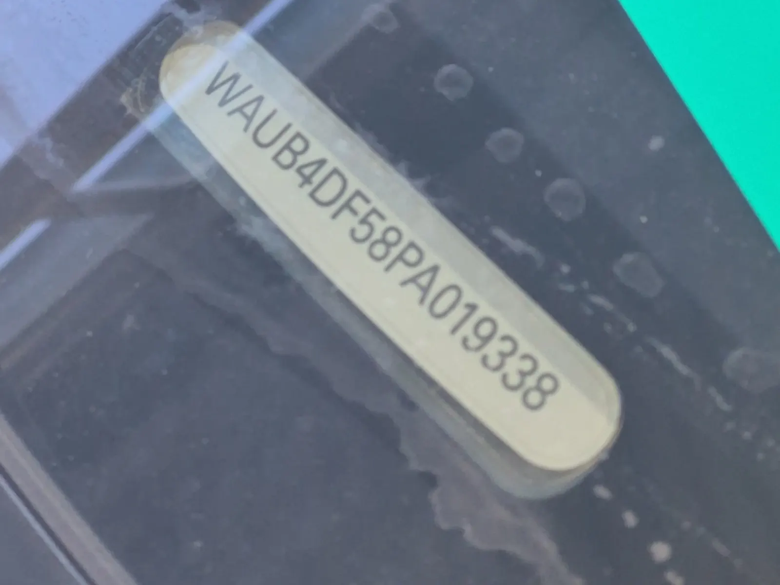 Dash VIN Plate Photo