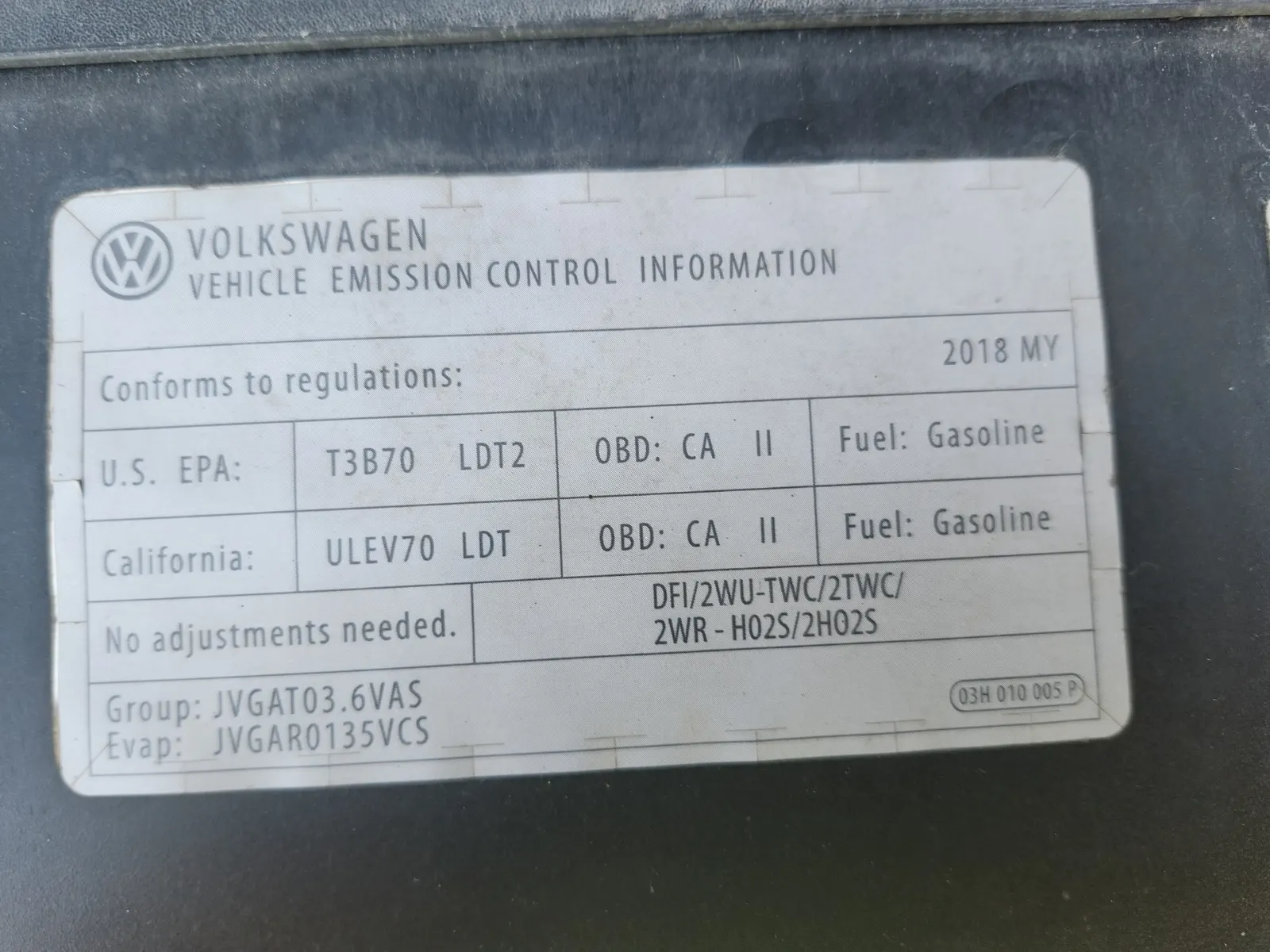 Emission Sticker Photo